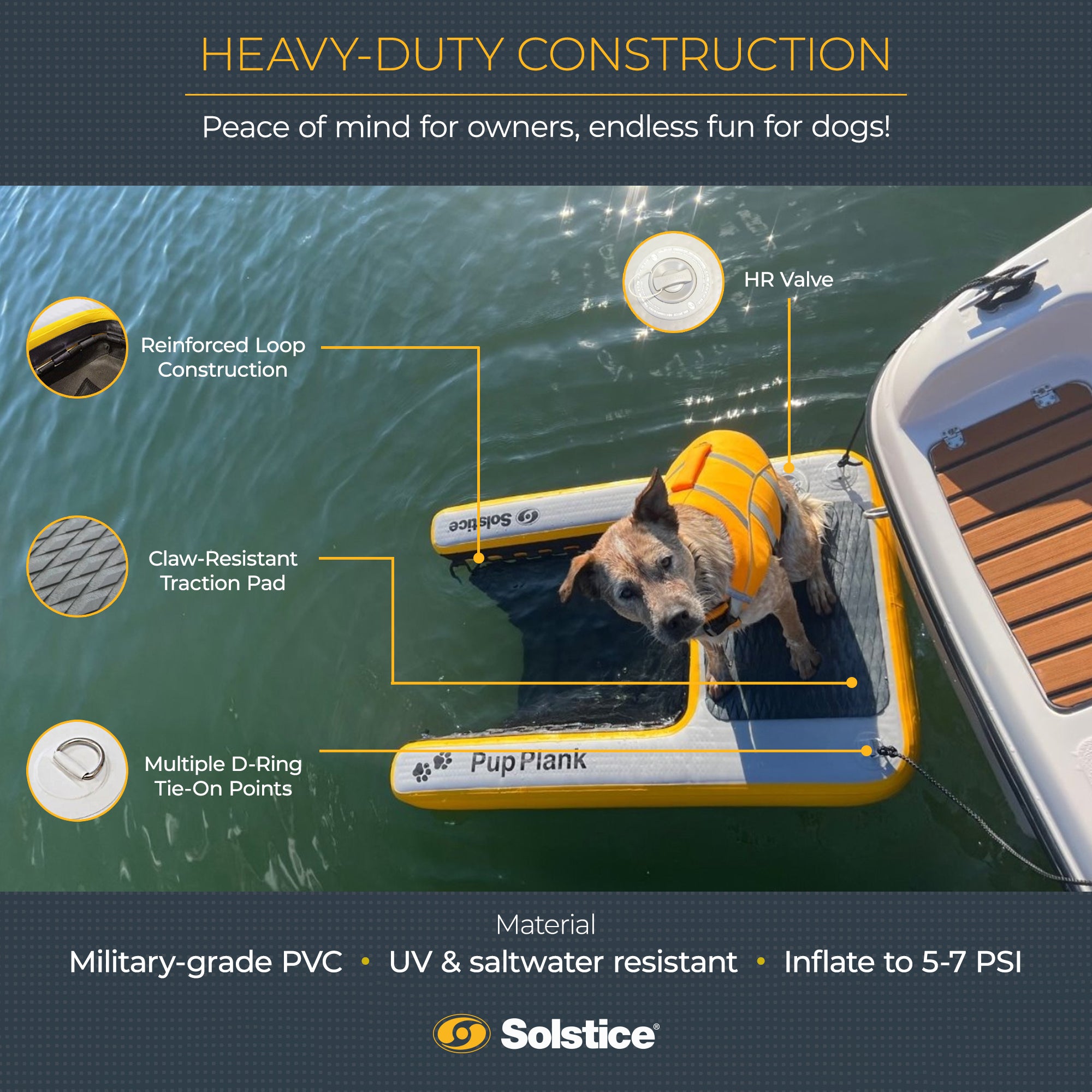Solstice Inflatable Pup Plank Dog Float Floating Ramp Ladder for Pools(Open Box) - VMInnovations