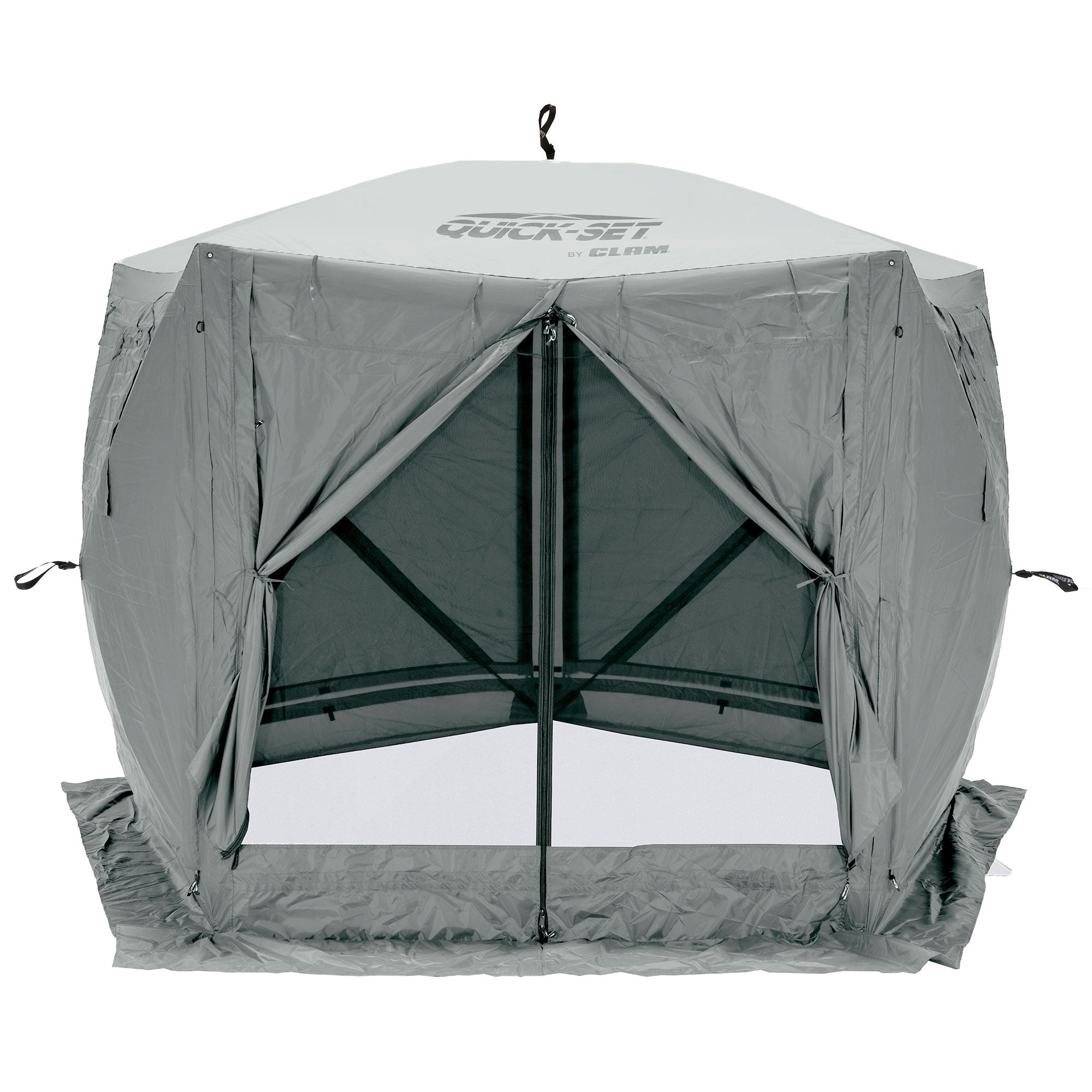 CLAM Quick-Set 9x9 Ft Portable Outdoor Camping Canopy Shelter, Gray (Used) - VMInnovations