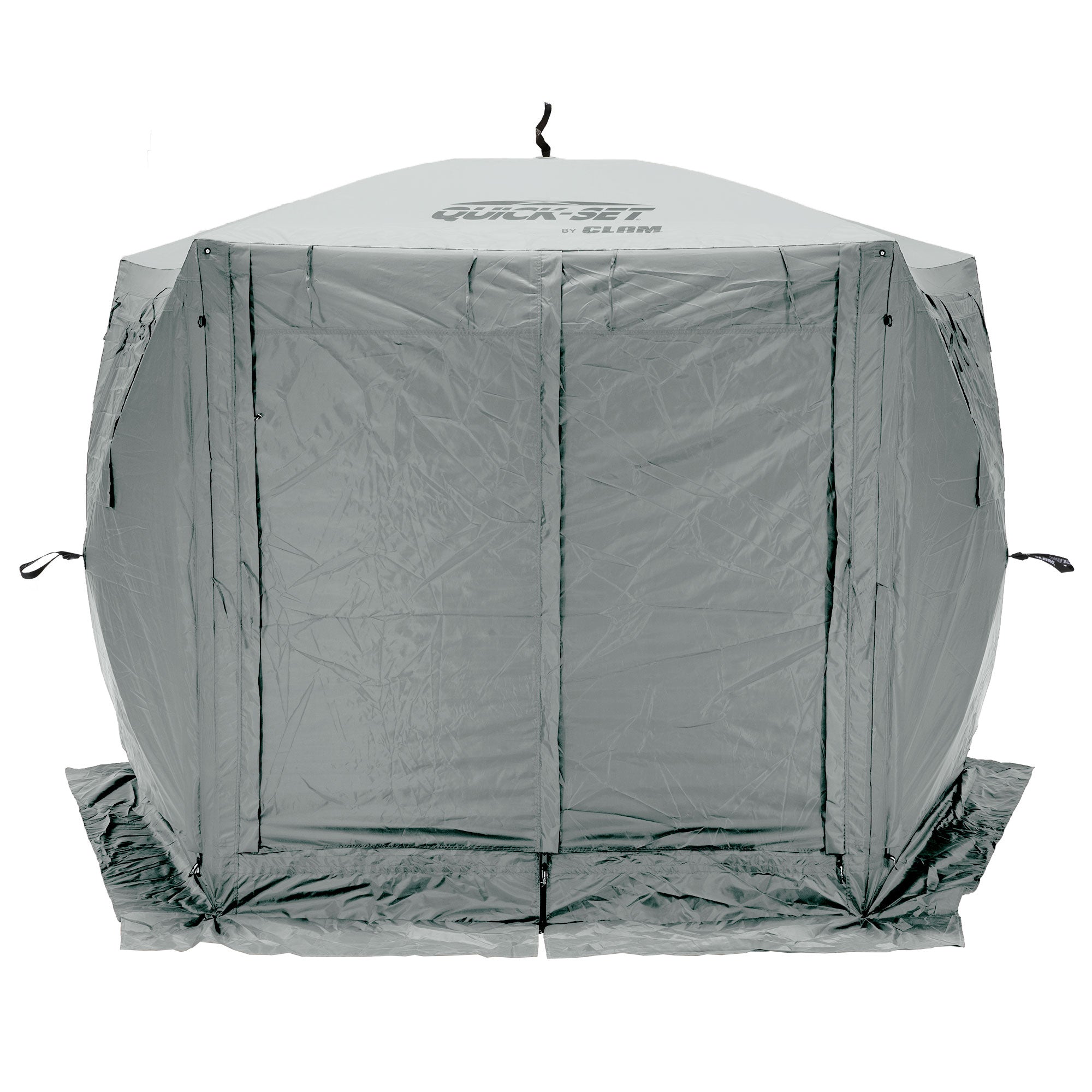 CLAM Quick-Set Adventure 9x9 Ft Portable Camping Canopy Shelter, Gray (Open Box) - VMInnovations
