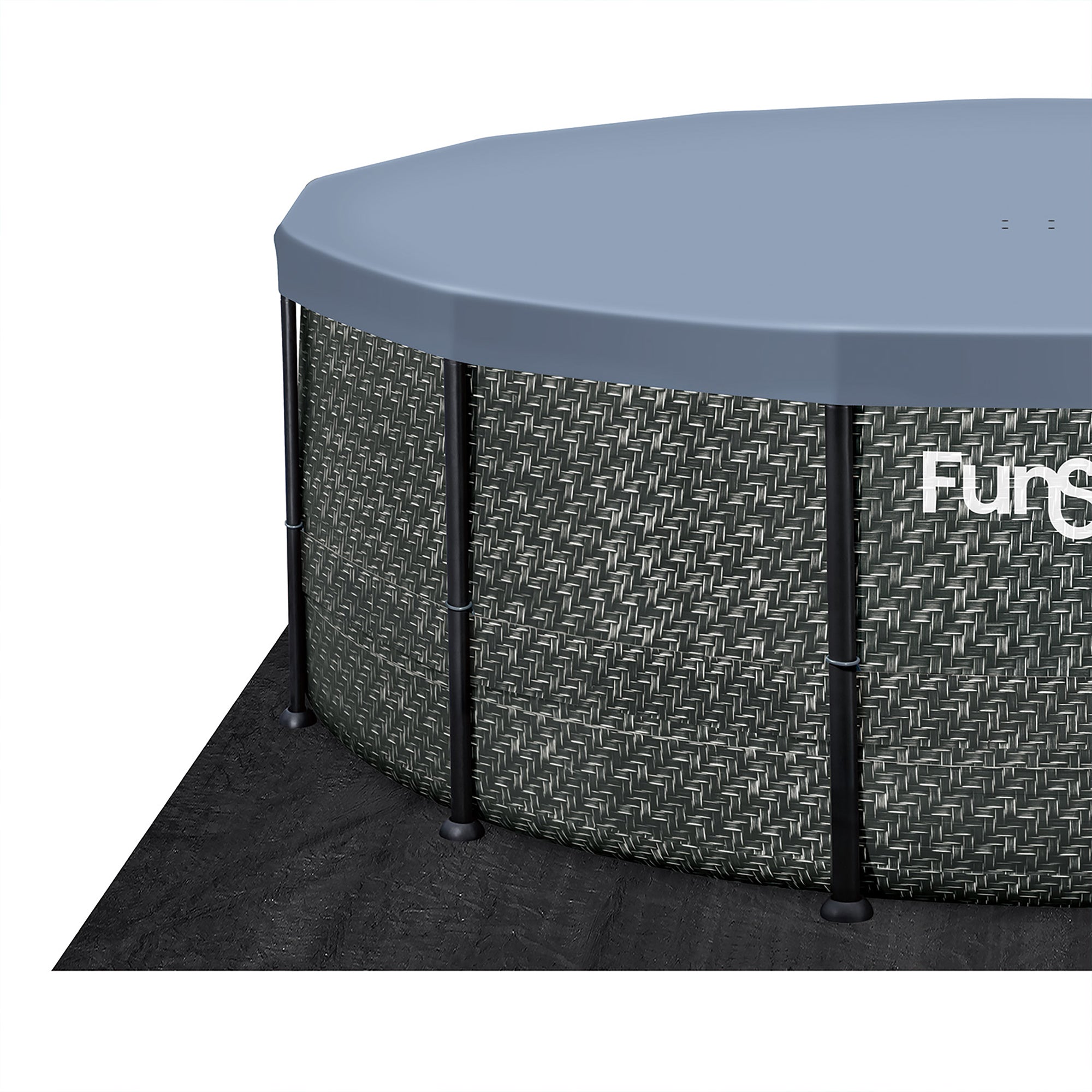 Funsicle 14' x 48" Oasis Designer Round Above Ground Pool,Dark Herringbone(Used) - VMInnovations
