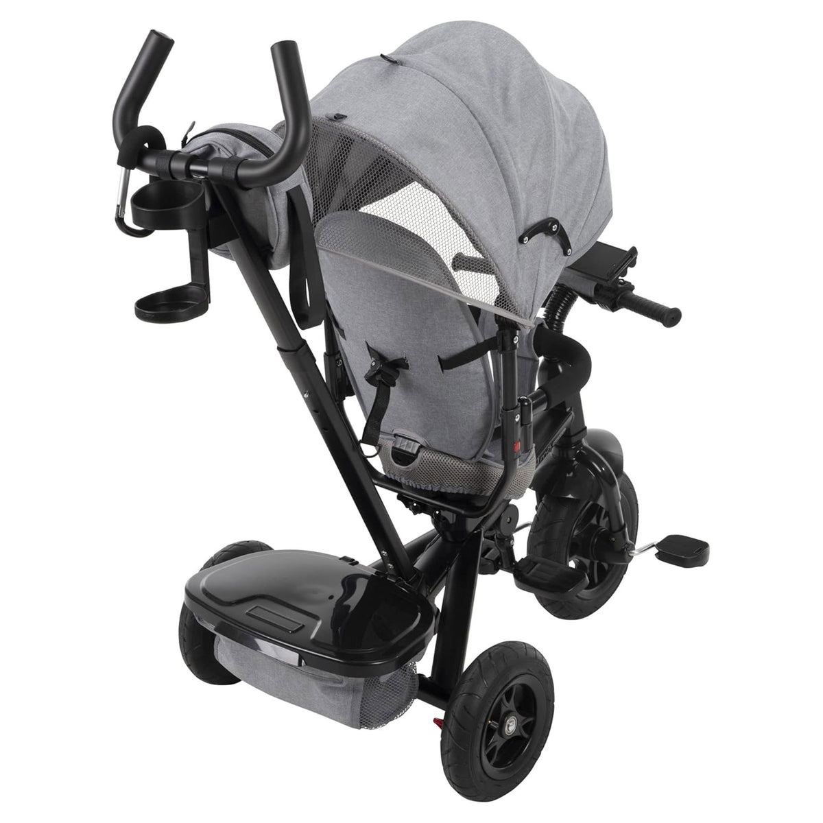 Huffy Malmo 4 in 1 Canopy Tricycle w/ Push Handle for Toddlers, Gray/Black(Used) - VMInnovations