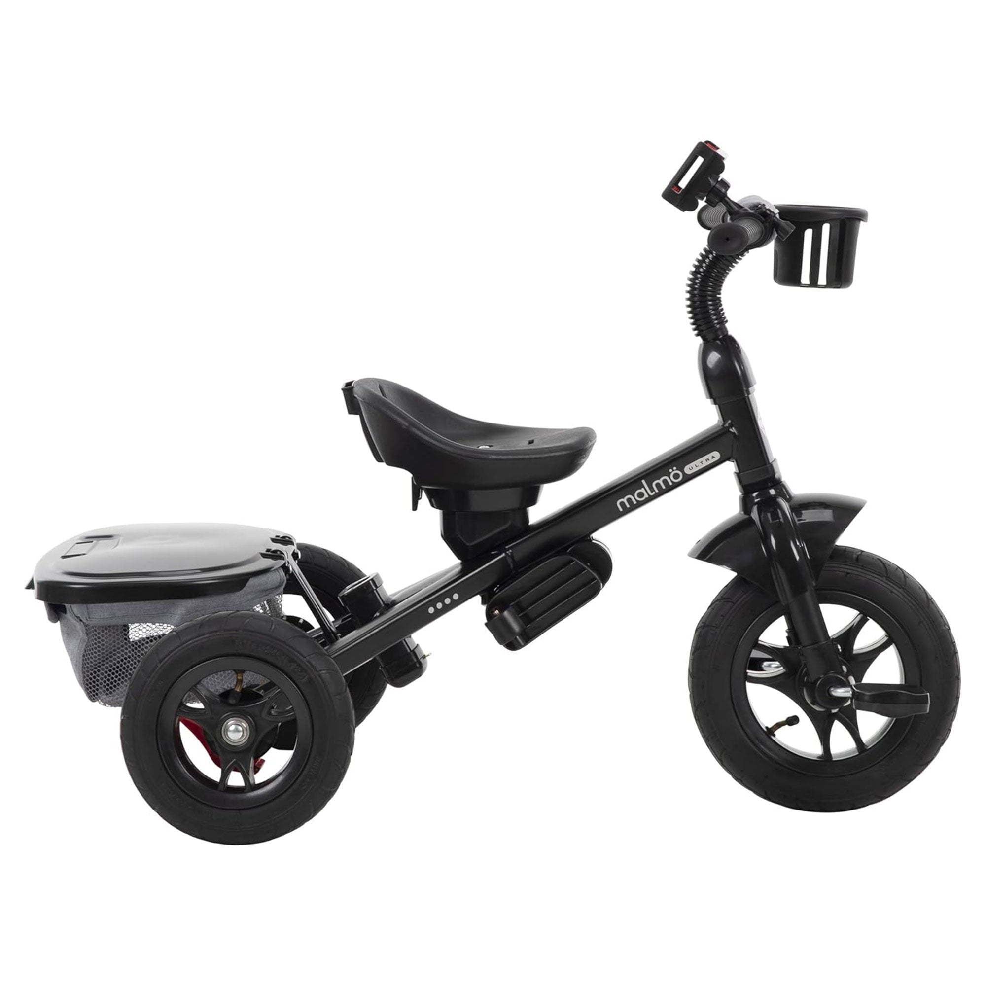 Huffy Malmo 4 in 1 Canopy Tricycle w/ Push Handle for Toddlers, Gray/Black(Used) - VMInnovations