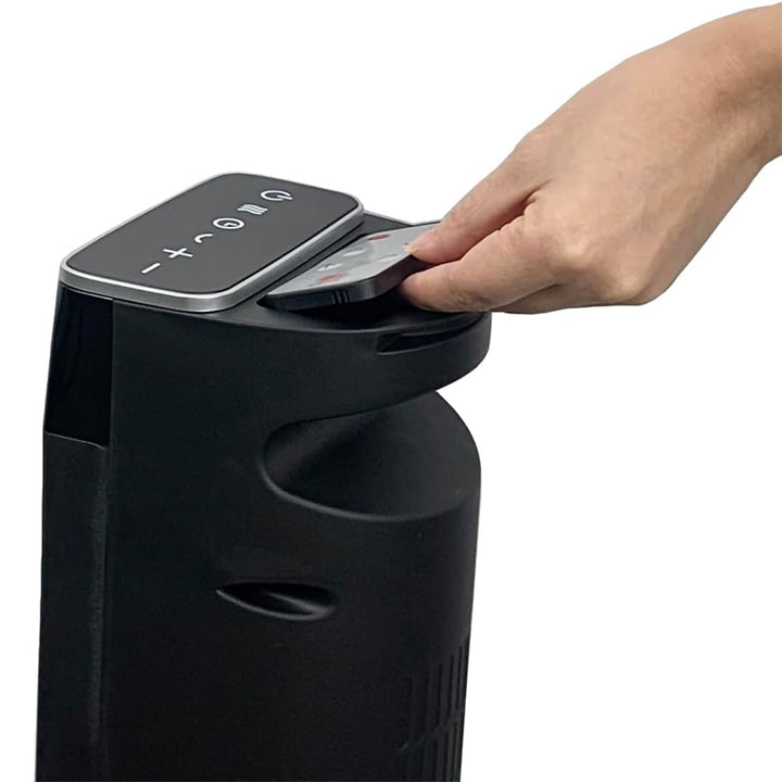 Good Housekeeping 30" Ceramic Tower Space Heater with Remote, Oscillating, Black - VMInnovations