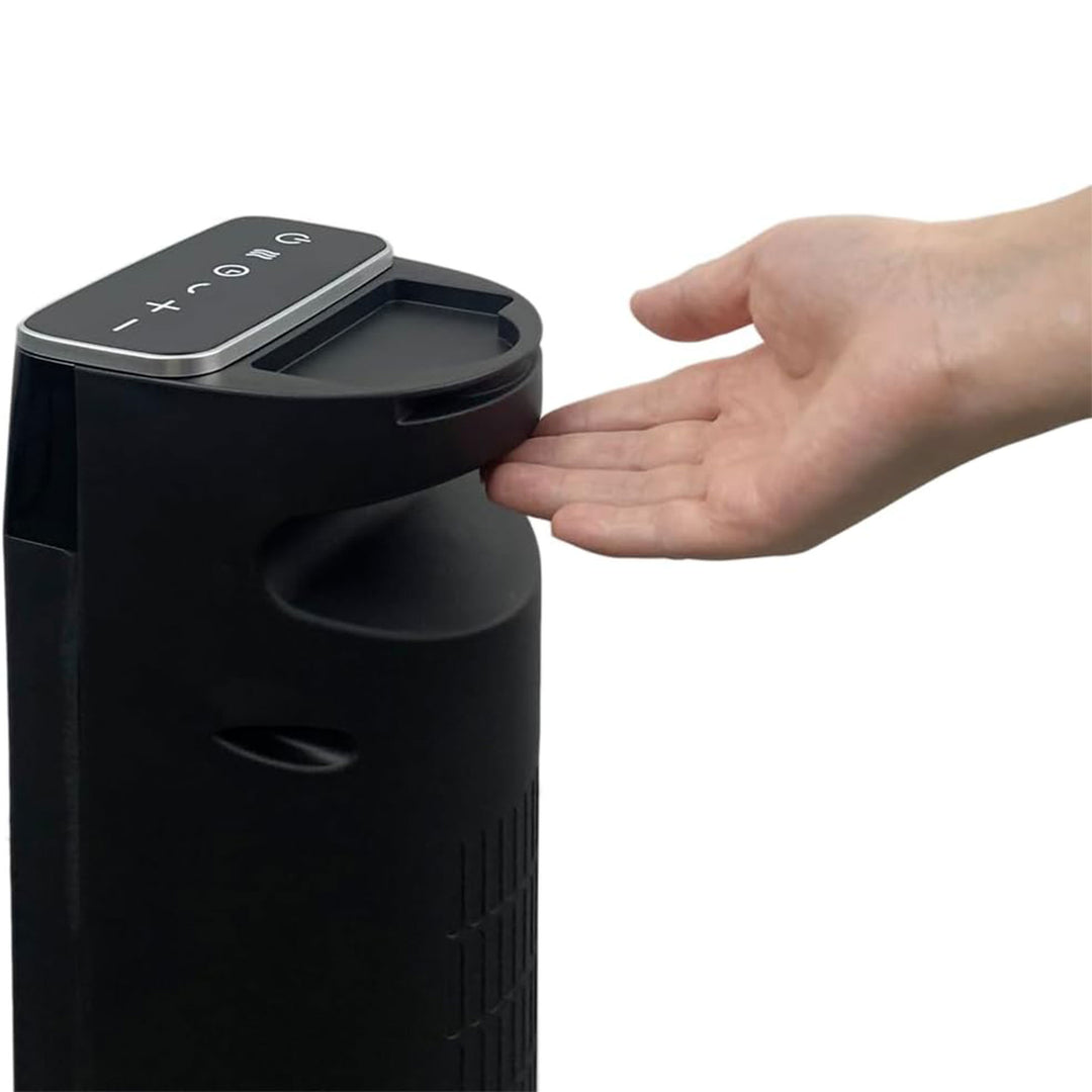 Good Housekeeping 30" Ceramic Tower Space Heater with Remote, Oscillating, Black - VMInnovations