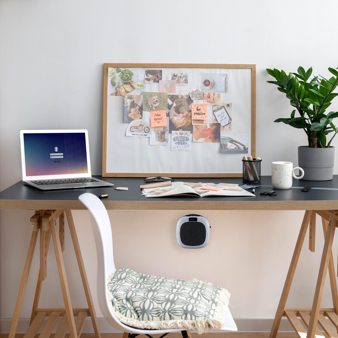 Good Housekeeping Wall-Mount Indoor Mini Space Heater w/ Thermostat, 750W, White - VMInnovations