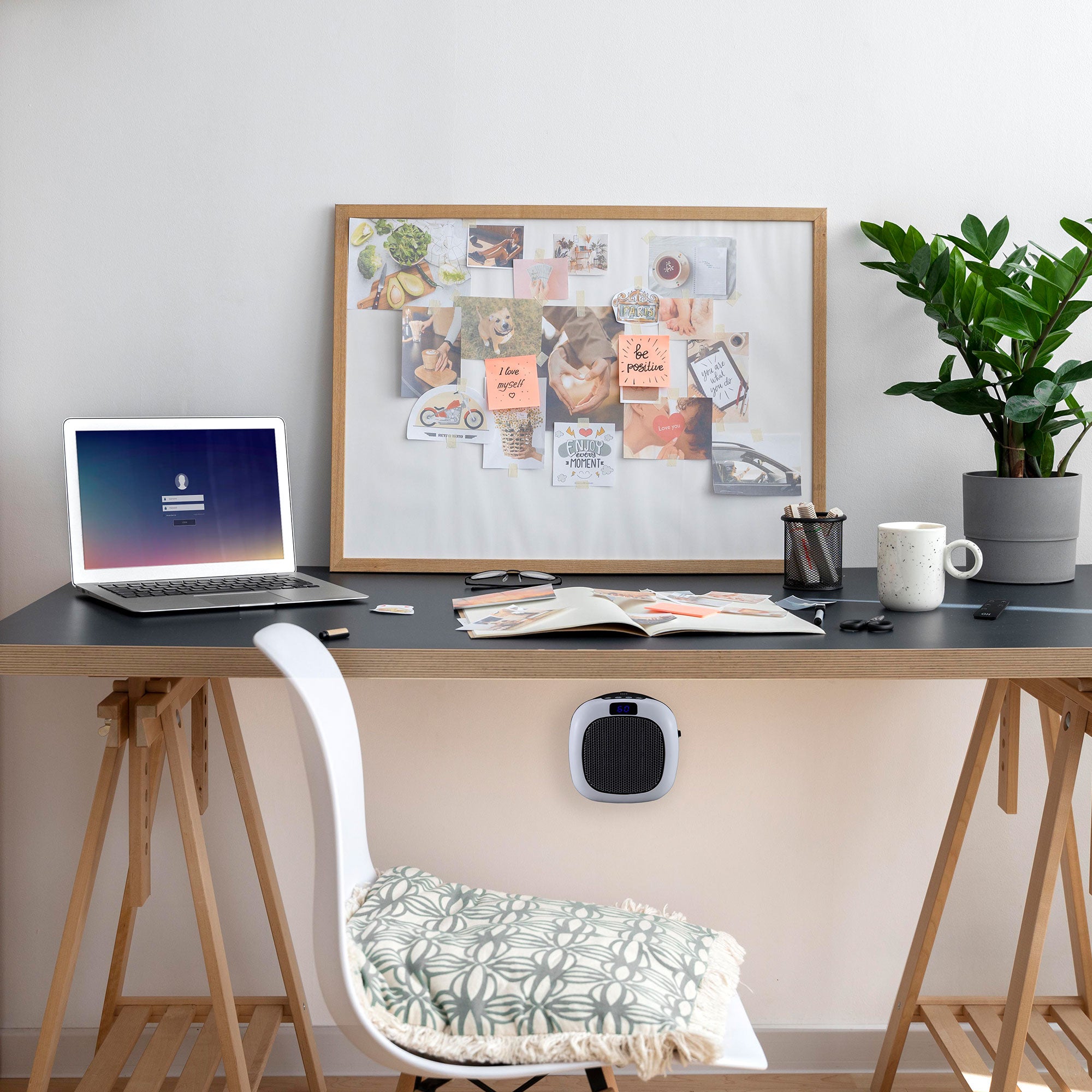 Good Housekeeping Wall-Mount Mini Space Heater w/ Thermostat, 750W, White (Used) - VMInnovations