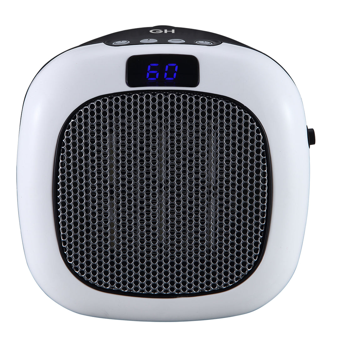 Good Housekeeping Wall-Mount Indoor Mini Space Heater w/ Thermostat, 750W, White - VMInnovations