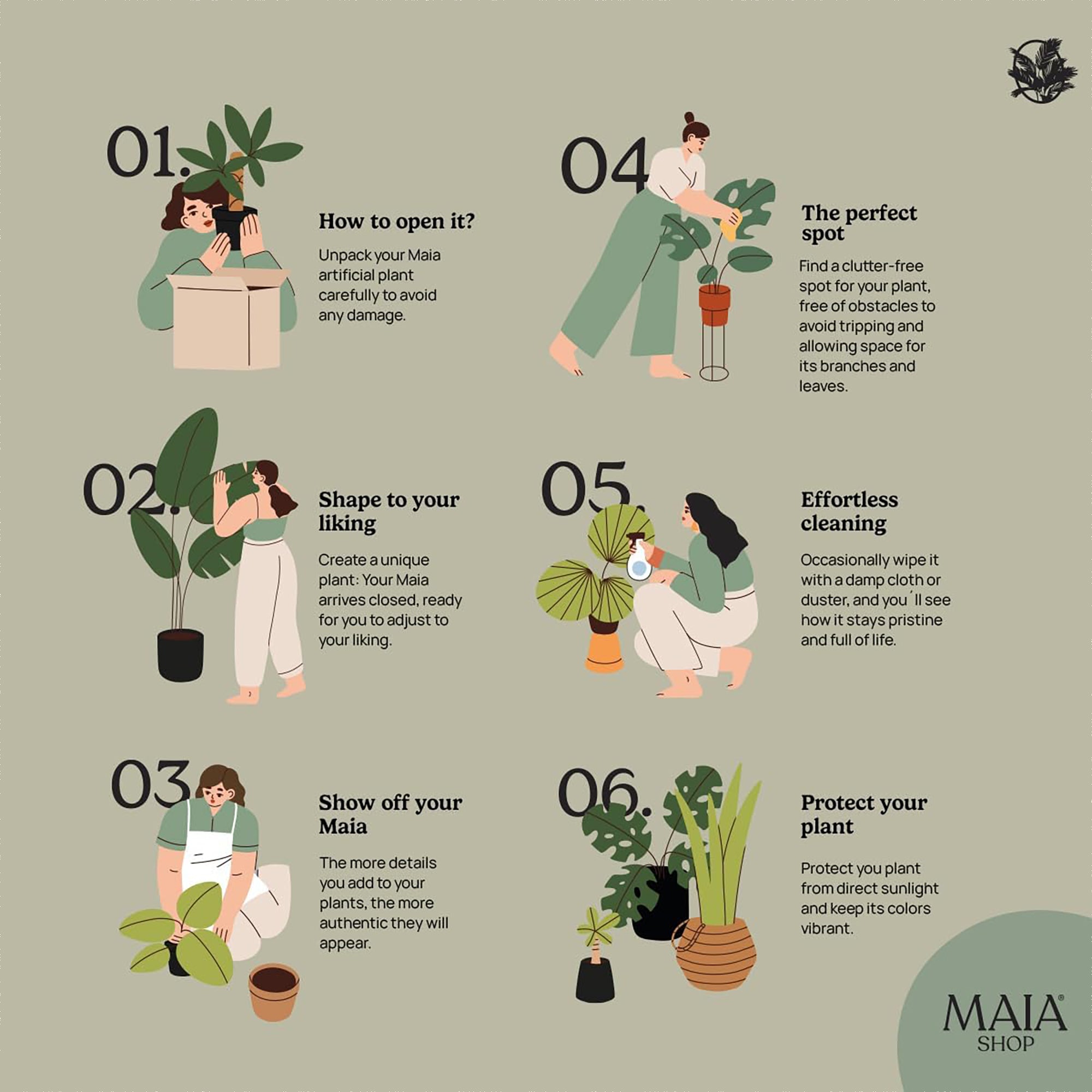 Maia Shop Palm Tree 5 Foot Tall Faux Plant, Fake Silk Tree (Open Box)