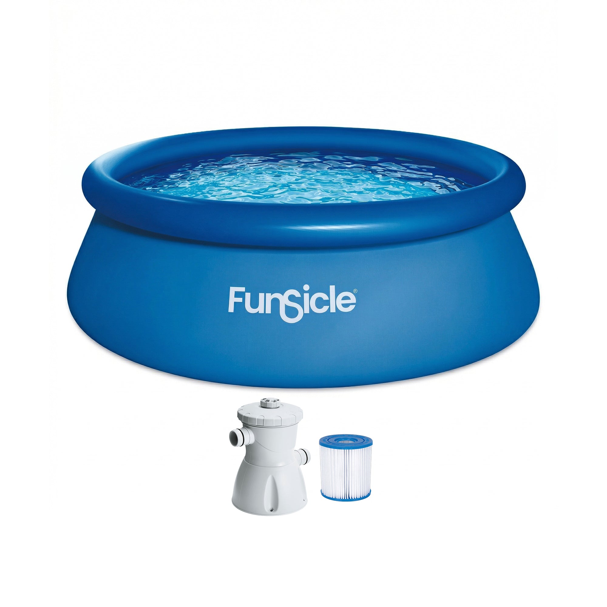 Funsicle QuickSet Inflatable Ring Top Outdoor Above Ground Pool w/Pump (Used)