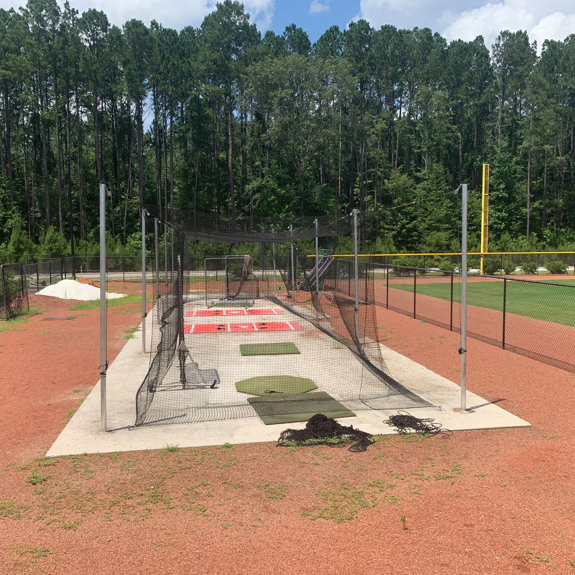 Hit Run Steal 12x12x55ft Batting Cage Net Only, 1.75" Mesh, Black (Open Box) - VMInnovations