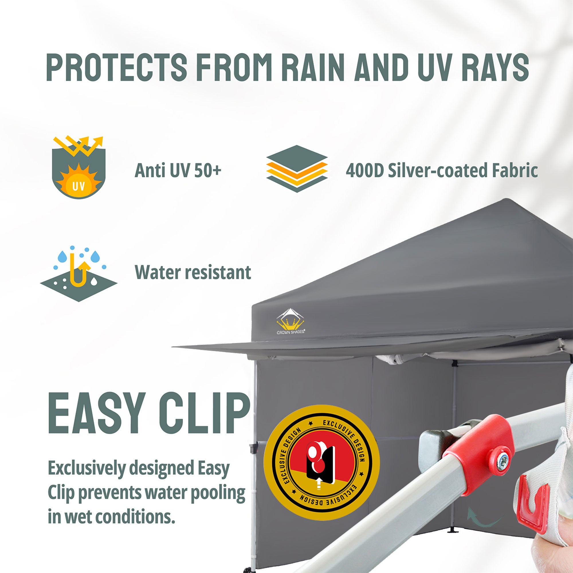 Crown Shades 10 x 10ft Instant Canopy Commercial Shelter w/4 Walls, Grey (Used) - VMInnovations