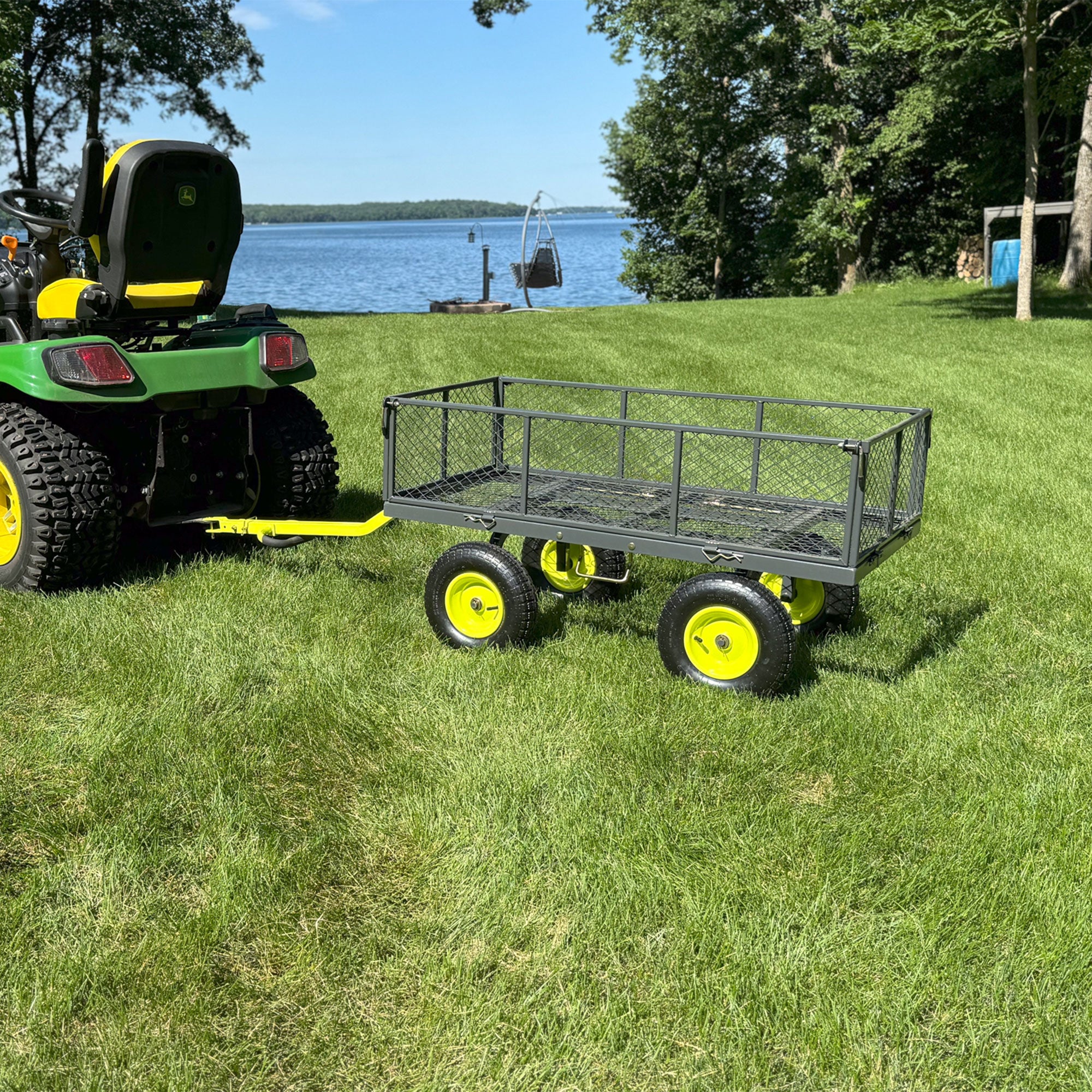 Yard Tuff 3-in-1 Dual Side Dump Wagon, Fold Down Sides,1000 lb. limit (Open Box) - VMInnovations