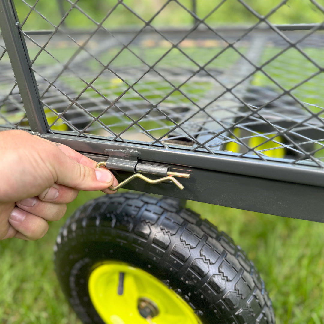 Yard Tuff 3-in-1 Dual Side Dump Wagon with Fold Down Sides and 1000 lb. Capacity - VMInnovations