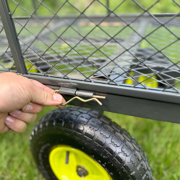 Yard Tuff 3-in-1 Dual Side Dump Wagon with Fold Down Sides and 1000 lb. Capacity - VMInnovations
