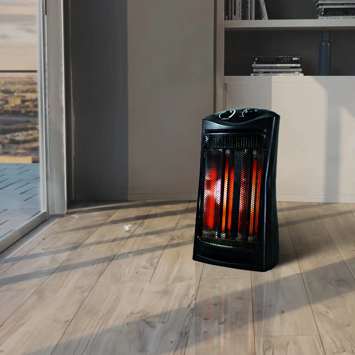 Geneva Industrial 2 Pack 1500W Quartz Infrared Tower Heater with Adjustable Thermostat