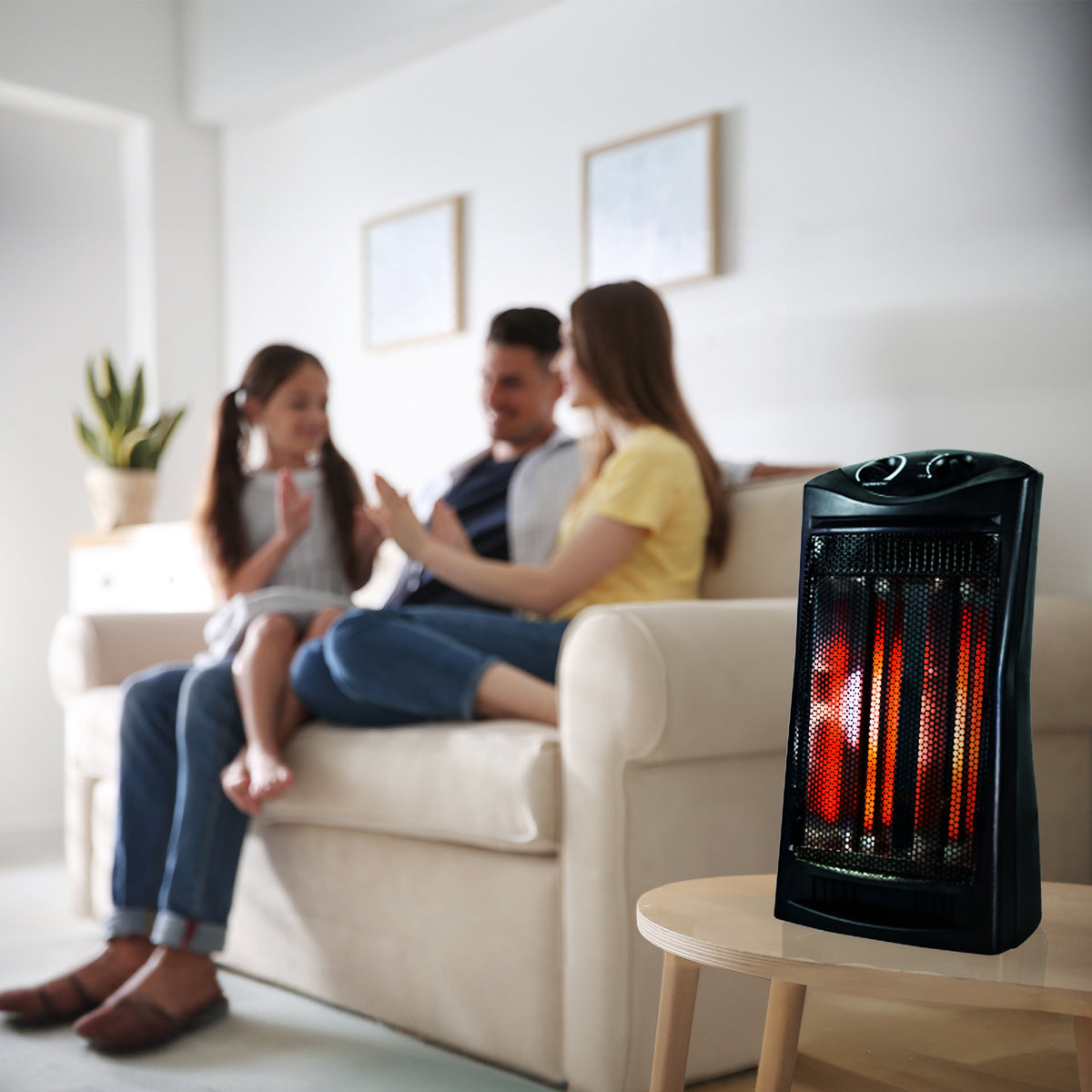Geneva Industrial 2 Pack 1500W Quartz Infrared Tower Heater with Adjustable Thermostat