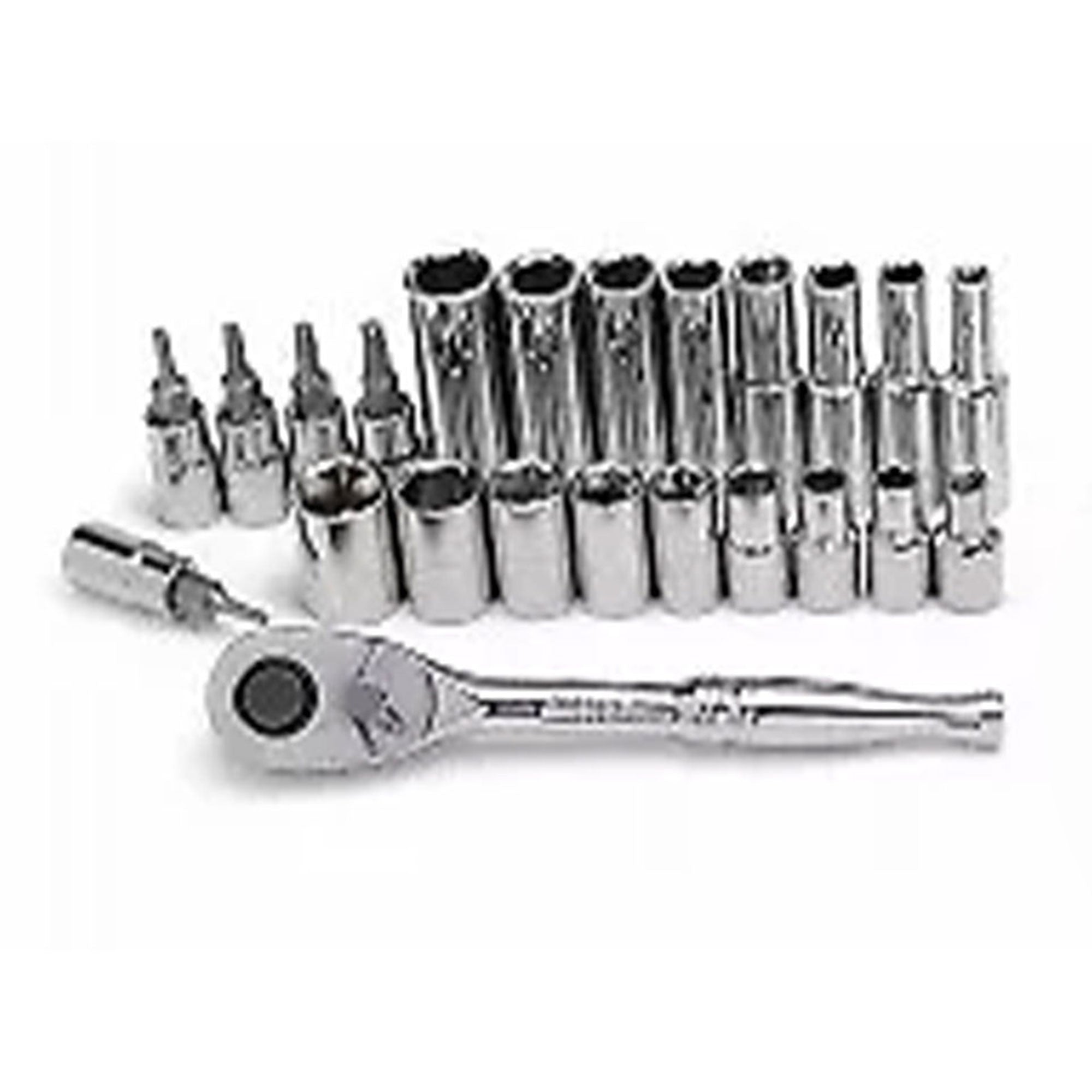 Master Mechanic 45-Piece SAE Socket Tool Set, 1/4 Inch Drive, Ratchet Wrench Kit - VMInnovations