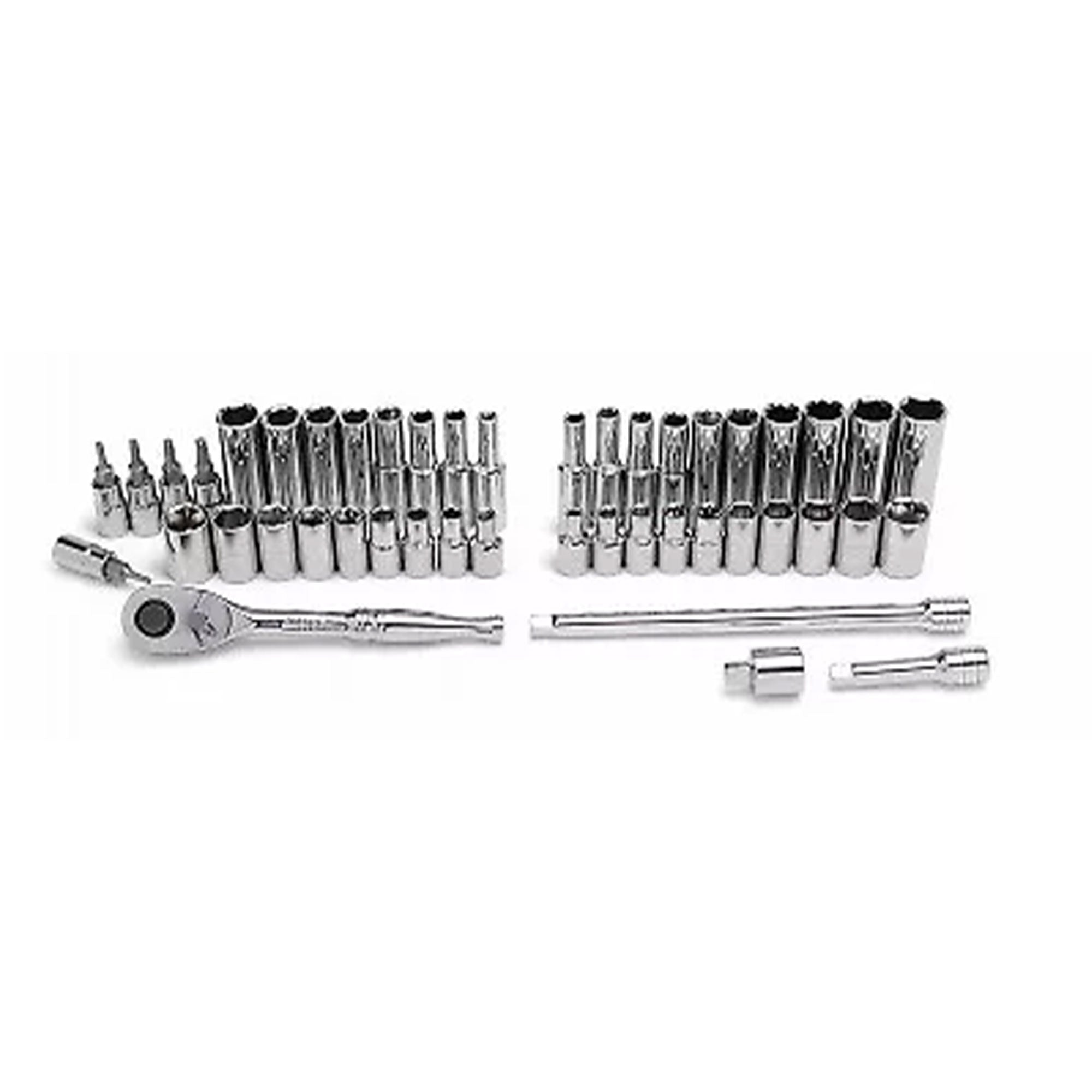 Master Mechanic 45-Piece SAE Socket Tool Set, 1/4 Inch Drive, Ratchet Wrench Kit - VMInnovations