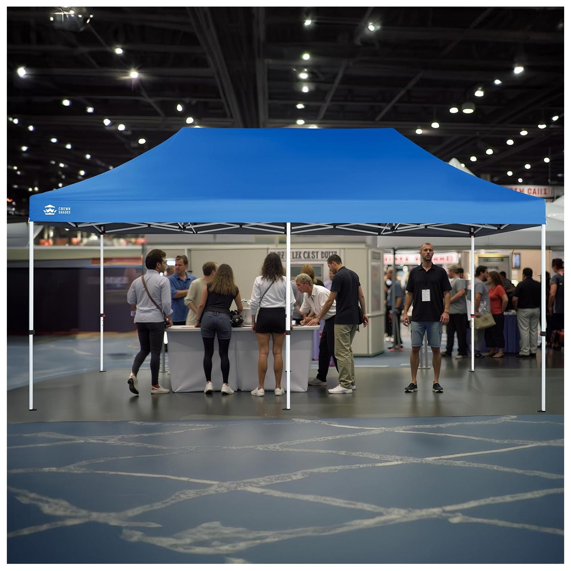 CROWN SHADES 10x20 Pop Up Canopy, Commercial Heavy Duty Tent, Blue (Used) - VMInnovations