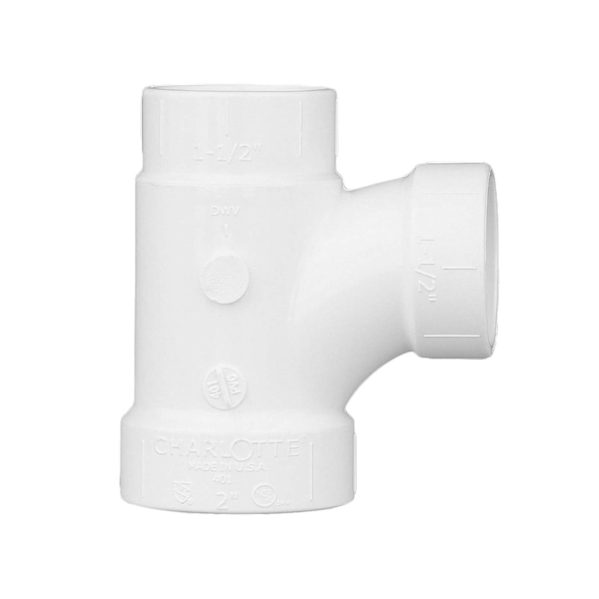 CHARLOTTE PIPE Schedule 40 DWV 6 Inch Non Pressure PVC Pipe Connector, White - VMInnovations