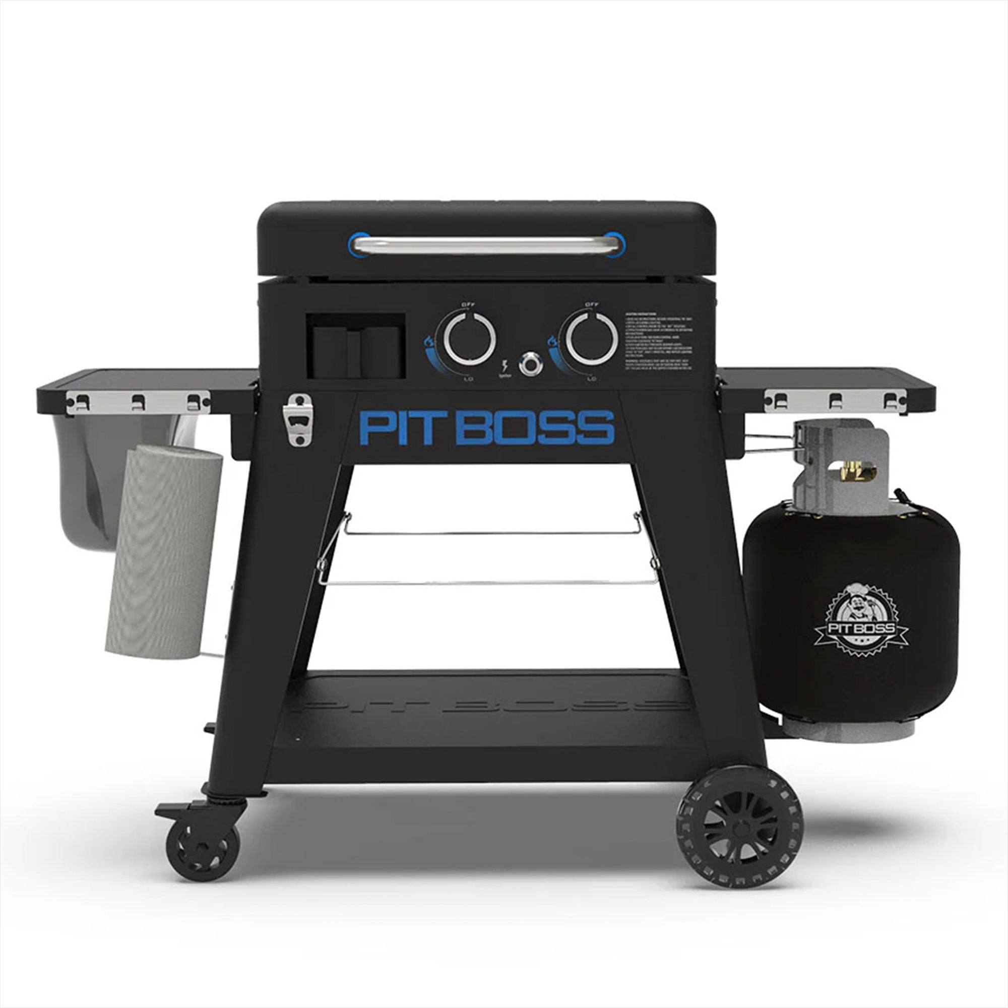 Pit Boss Ultimate LP Gas Lift Off Grill Griddle, 2 Burners, 26,000 BTU, Black - VMInnovations