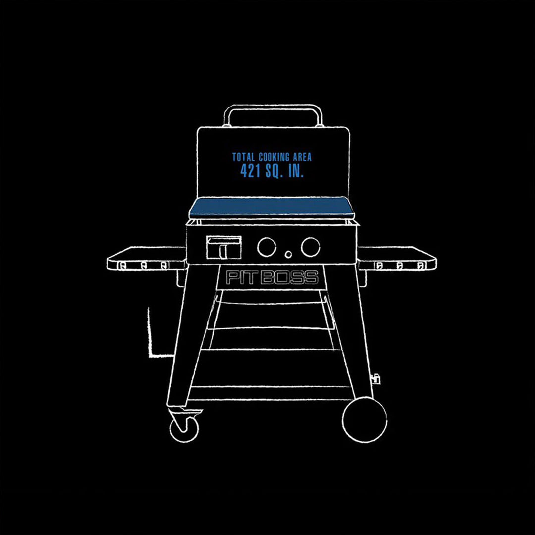 Pit Boss Ultimate LP Gas Lift Off Grill Griddle, 2 Burners, 26,000 BTU, Black - VMInnovations