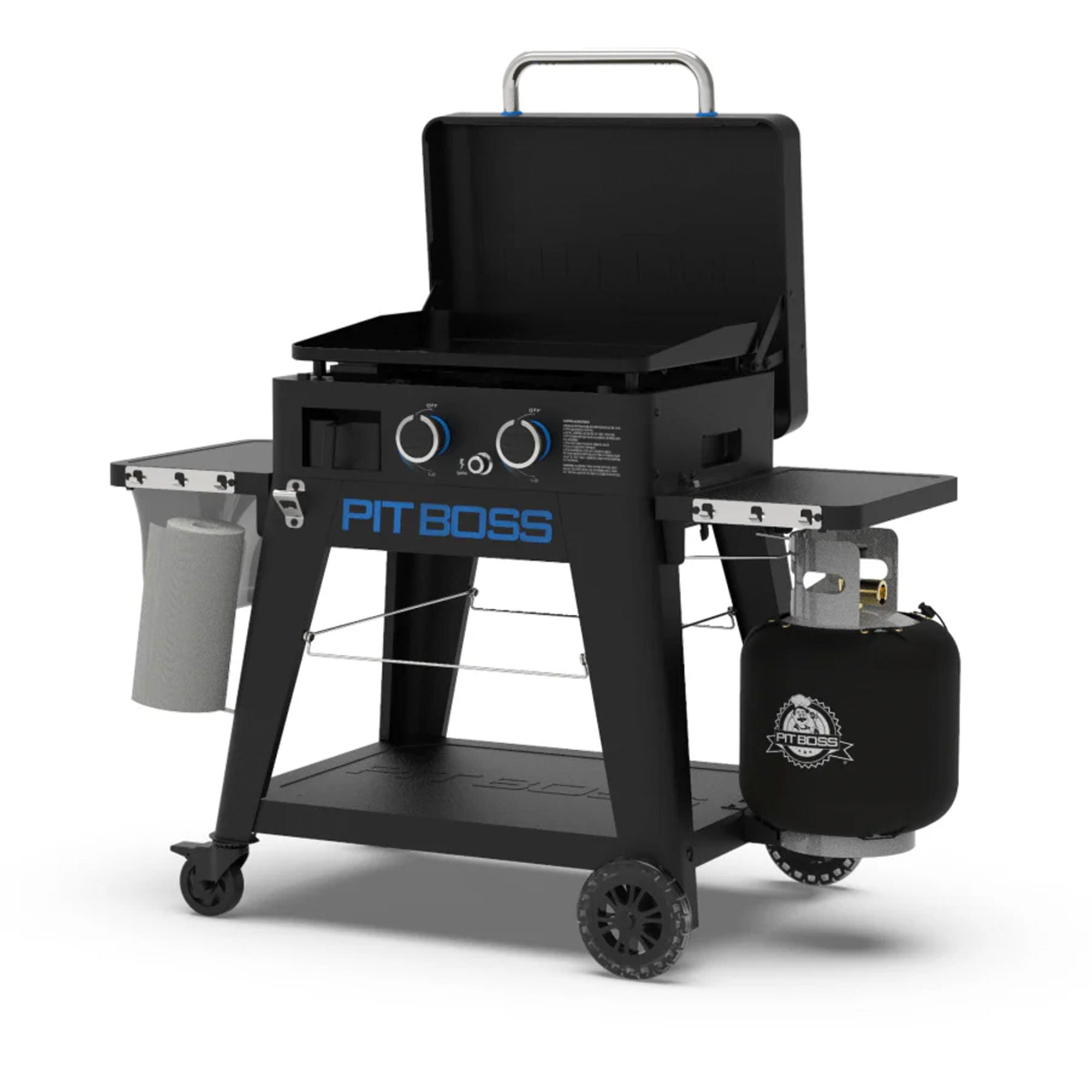 Pit Boss LP Gas Lift Off Grill Griddle, 2 Burners, 26,000 BTU, Black (Open Box) - VMInnovations