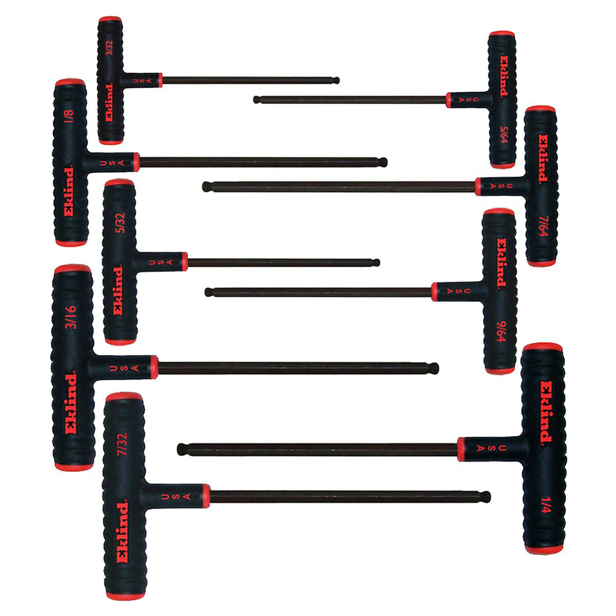 Eklind Tool 2 Pack 9 Pc Set Power T Handle Ball Hex Key Alloy Steel Allen Wrench - VMInnovations