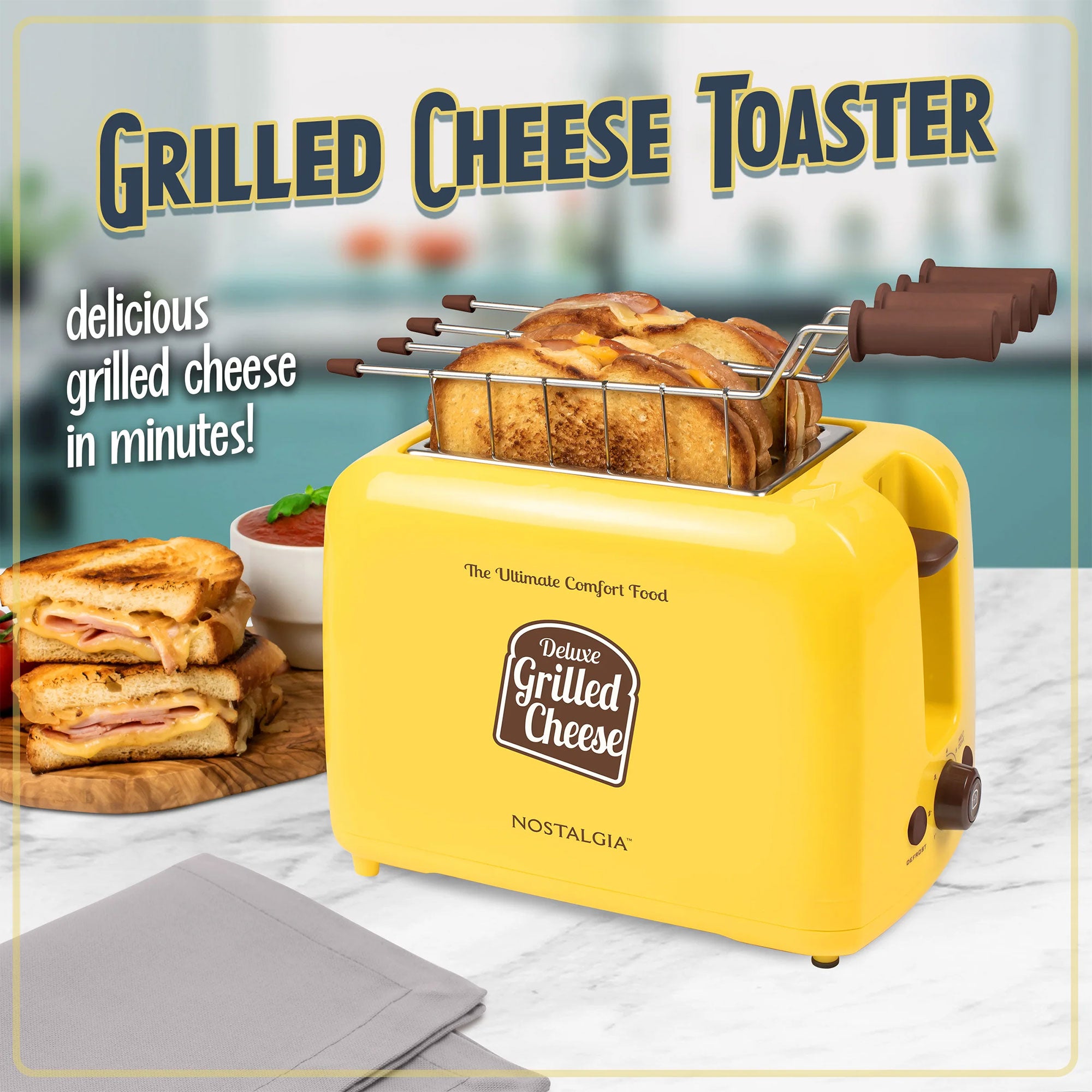 Nostalgia 2 Pack Deluxe 2-Slice Easy Clean Countertop Bread & Bagel Toaster - VMInnovations