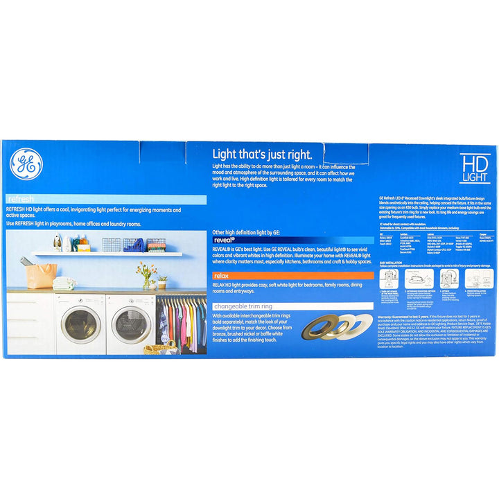 GE Lighting Refresh HD LED Light Bulbs, 750 Lumens for Indoor Use, 3 Pack, White - VMInnovations