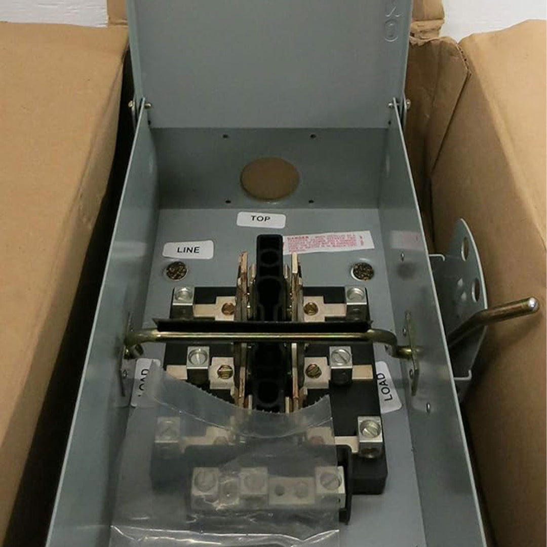 GE Outdoor Double Pole Double Throw Safety Switch, 100 Amp, Manual Disconnect - VMInnovations