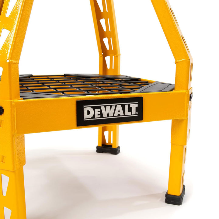 Dewalt Shop Stool 360 Degree Swivel Seat, Tool Shelf, 17.25 x 30 Inches, Black - VMInnovations