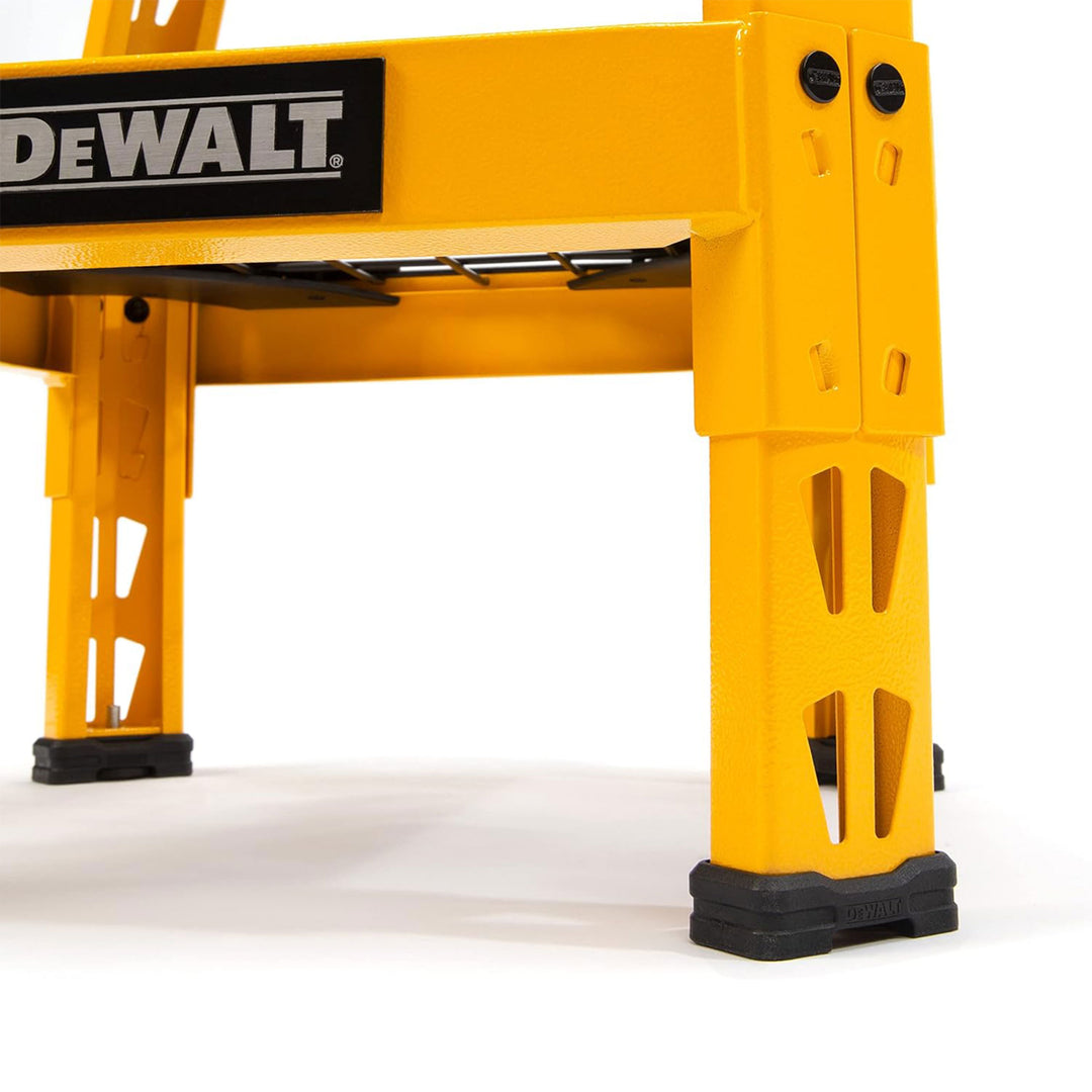 Dewalt Shop Stool 360 Degree Swivel Seat, Tool Shelf, 17.25 x 30 Inches, Black - VMInnovations