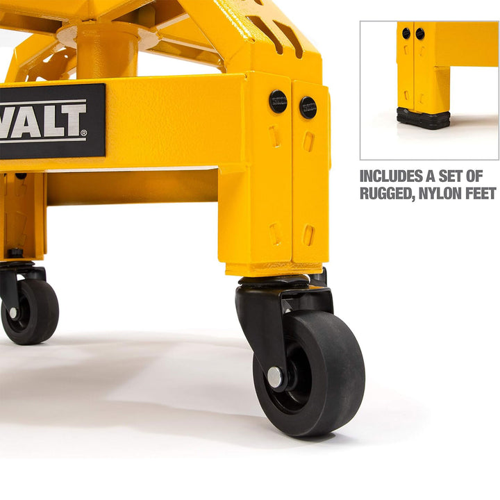 Dewalt Adjustable Shop Stool Heavy-Duty Padded Rolling Chair with Storage Rack - VMInnovations