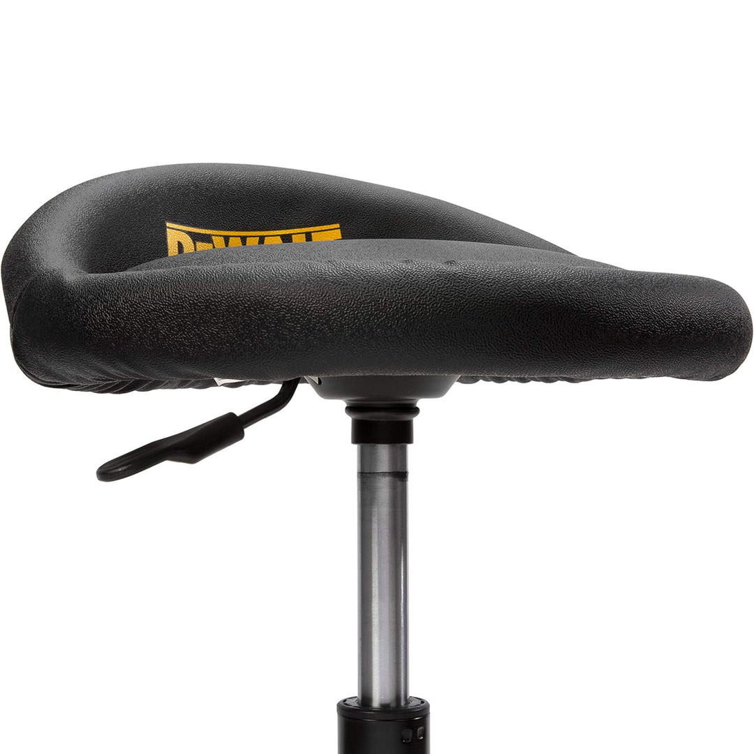 Dewalt Adjustable Shop Stool Heavy-Duty Padded Rolling Chair with Storage Rack - VMInnovations