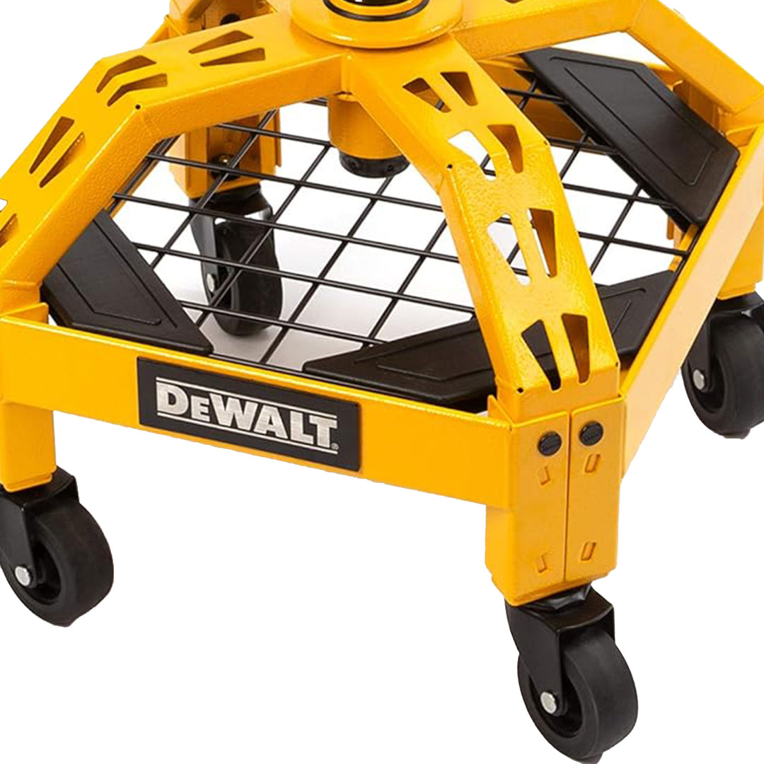 Dewalt Adjustable Shop Stool Heavy-Duty Padded Rolling Chair with Storage Rack - VMInnovations