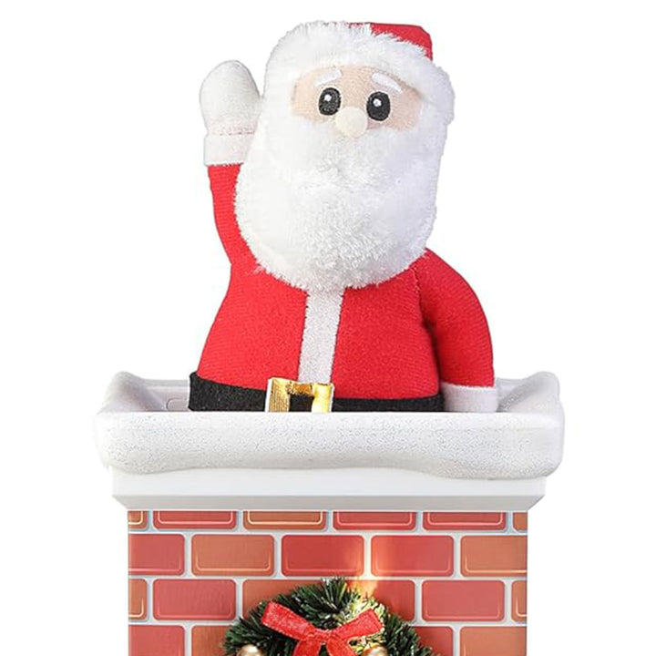 Mr. Christmas 18 Inch Animated Santa in Chimney with LED Lights and Music, White - VMInnovations