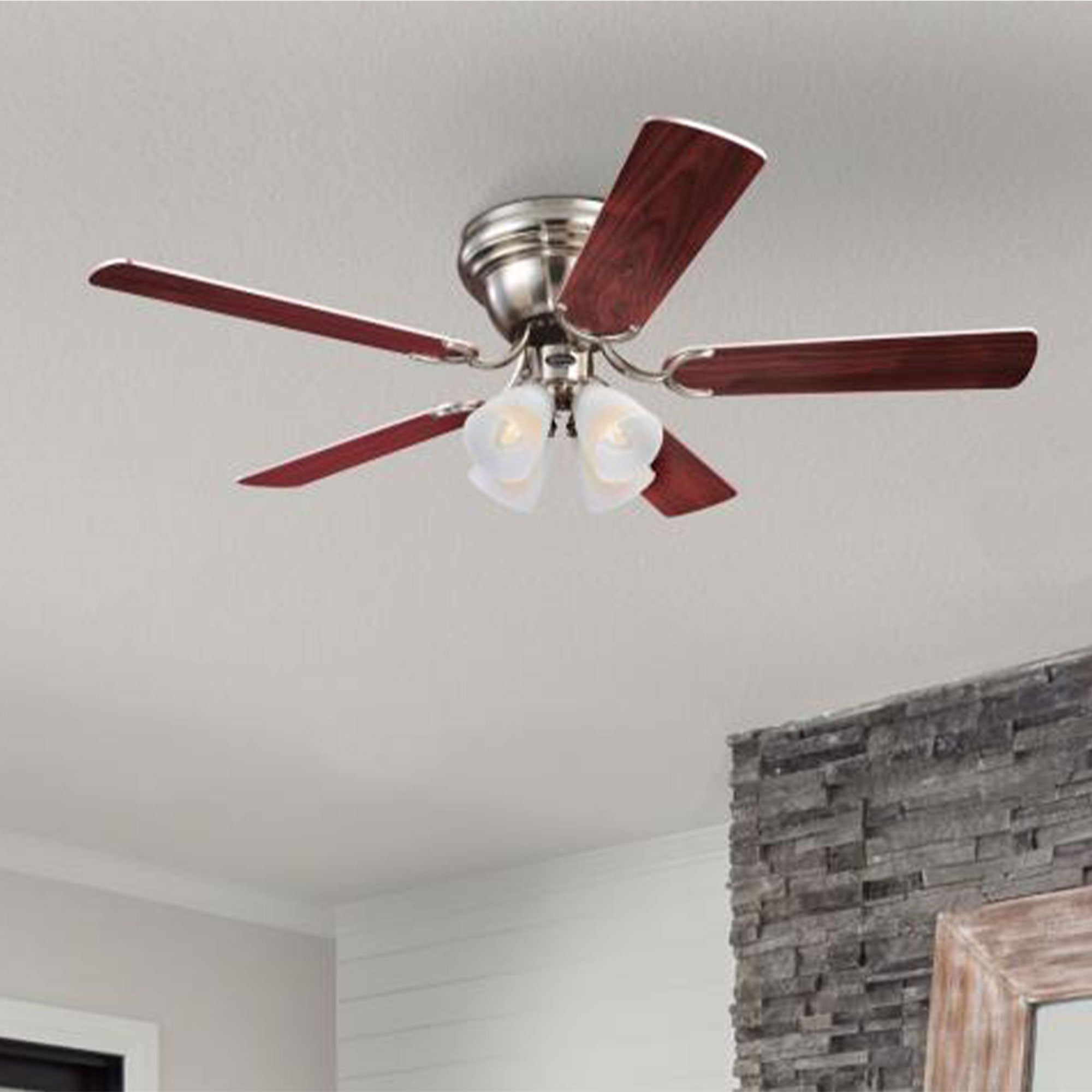 Westinghouse 2 Pack Contempra IV 52" Indoor Ceiling Fan w/ Light, Brushed Nickel - VMInnovations