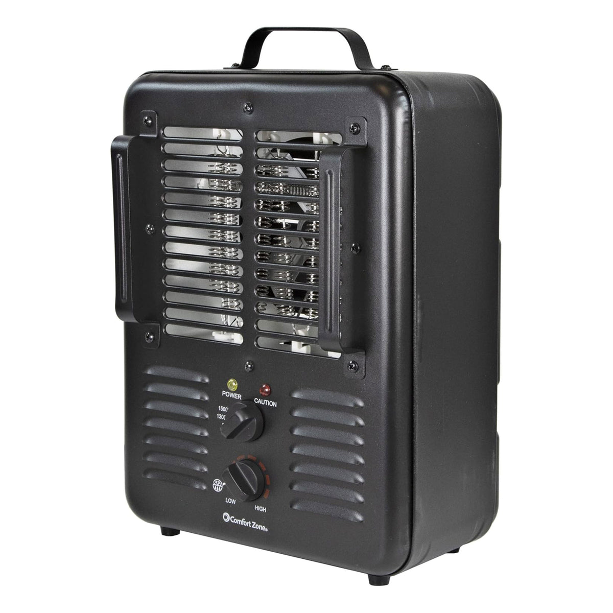 Comfort Zone 2 Pack 1500W Electric 3 Heat Utility Heater w/Thermostat, Black
