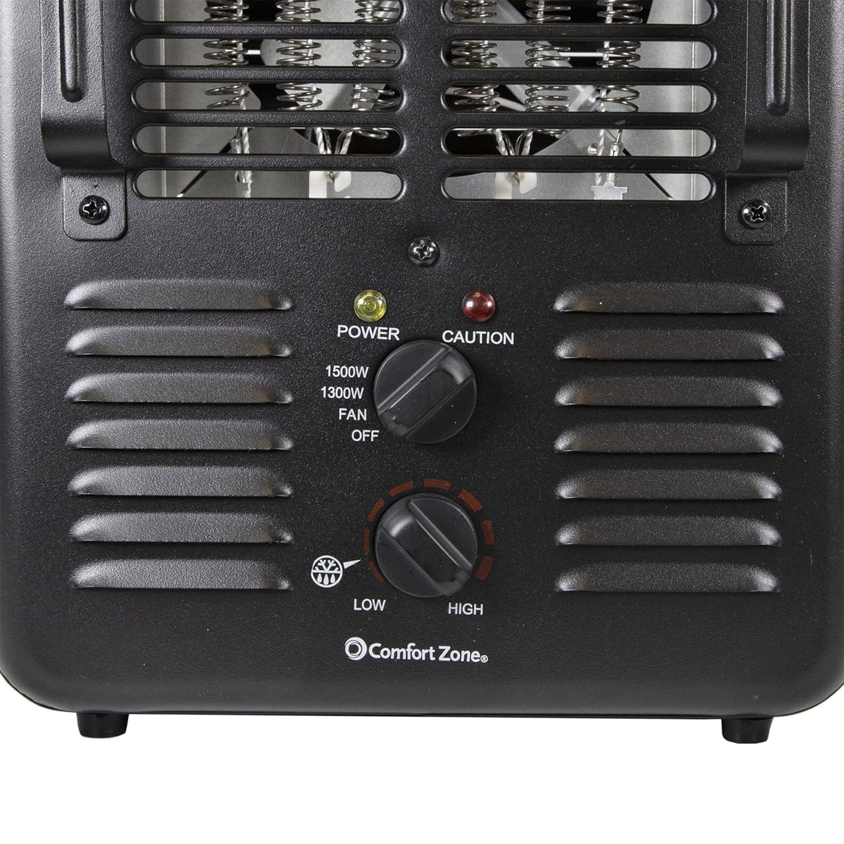 Comfort Zone 2 Pack 1500W Electric 3 Heat Utility Heater w/Thermostat, Black