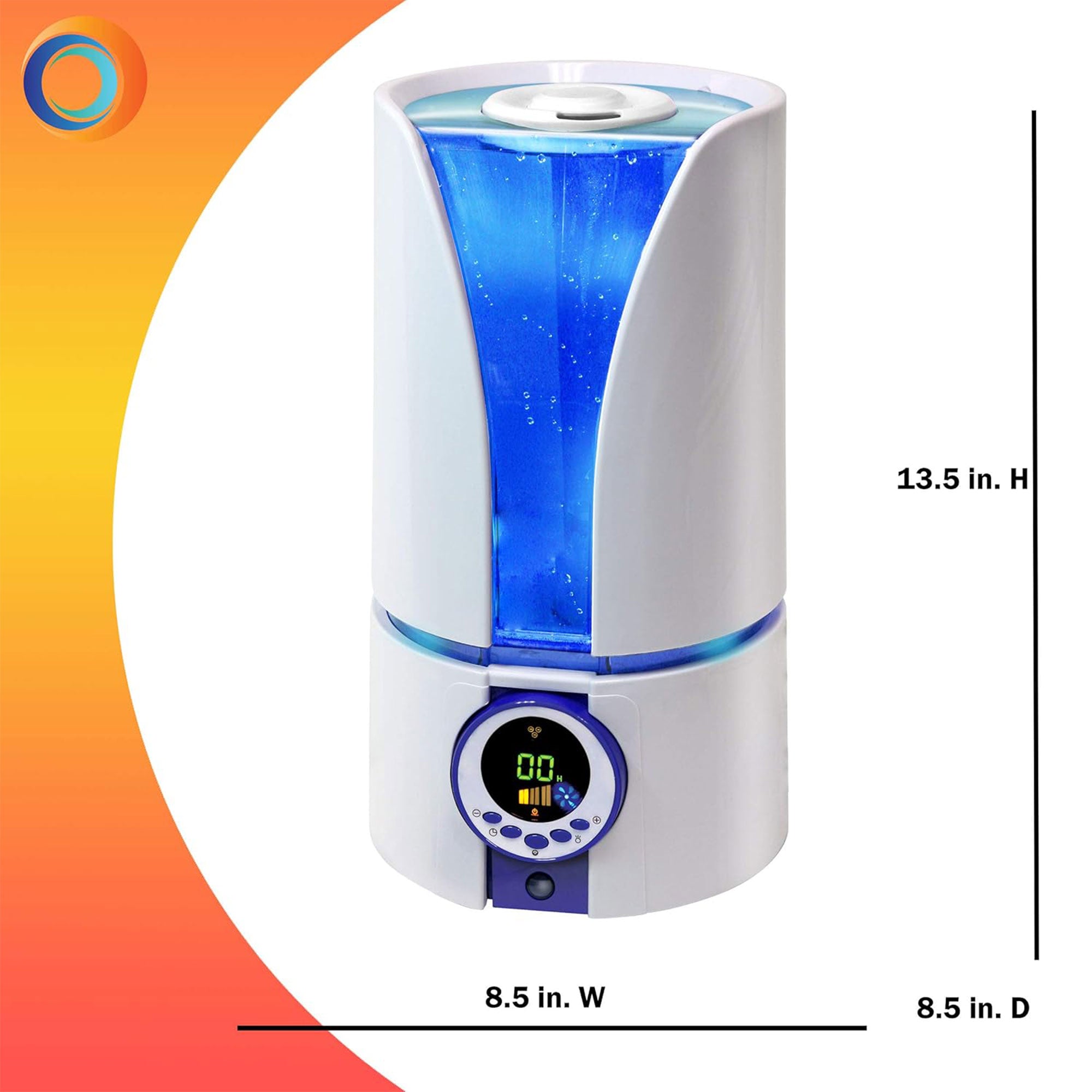 Comfort Zone Ultrasonic Filter Free Humidifier w/Digital Controls, White (Used)