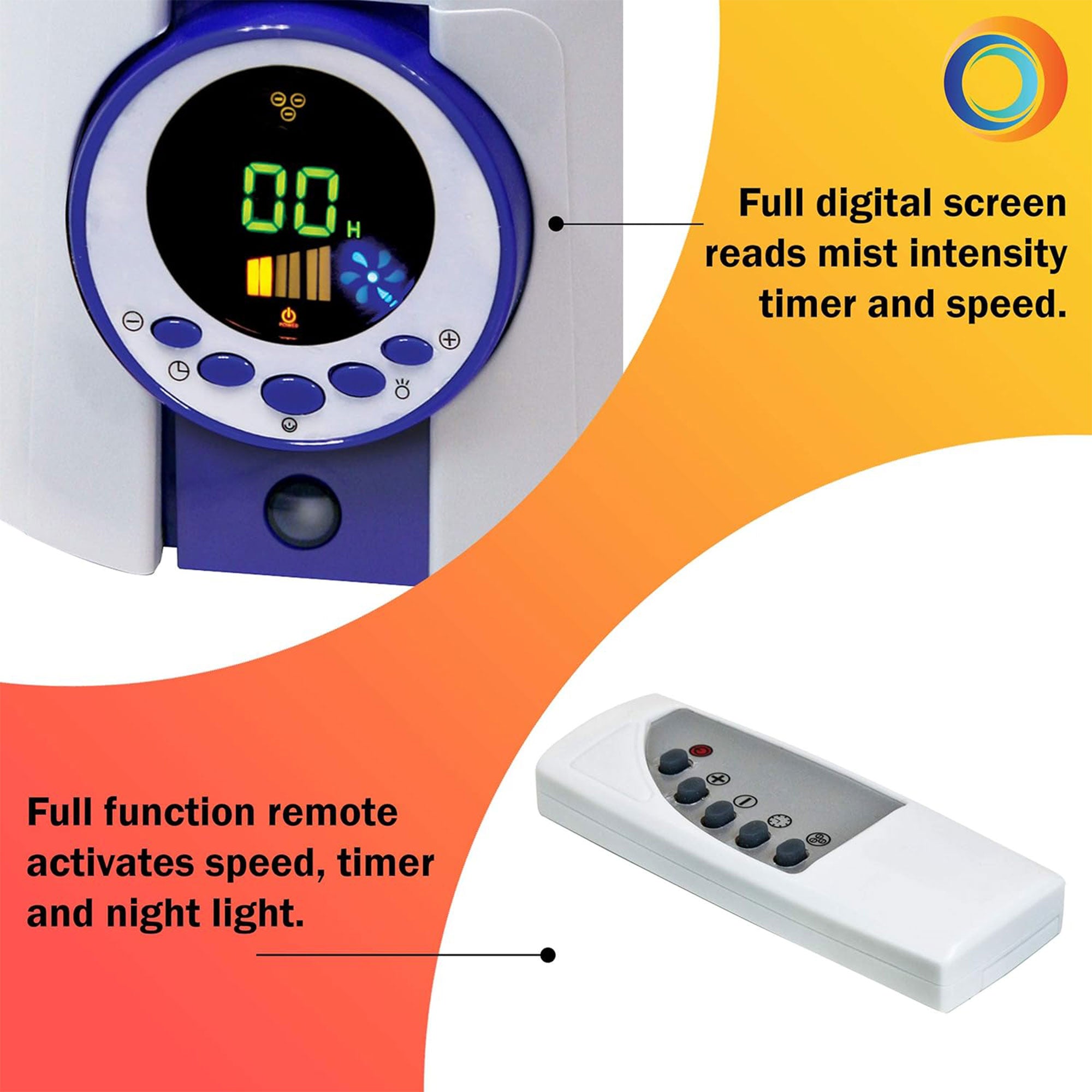 Comfort Zone 2 Pack Ultrasonic Filter Free Humidifier with Digital Controls - VMInnovations