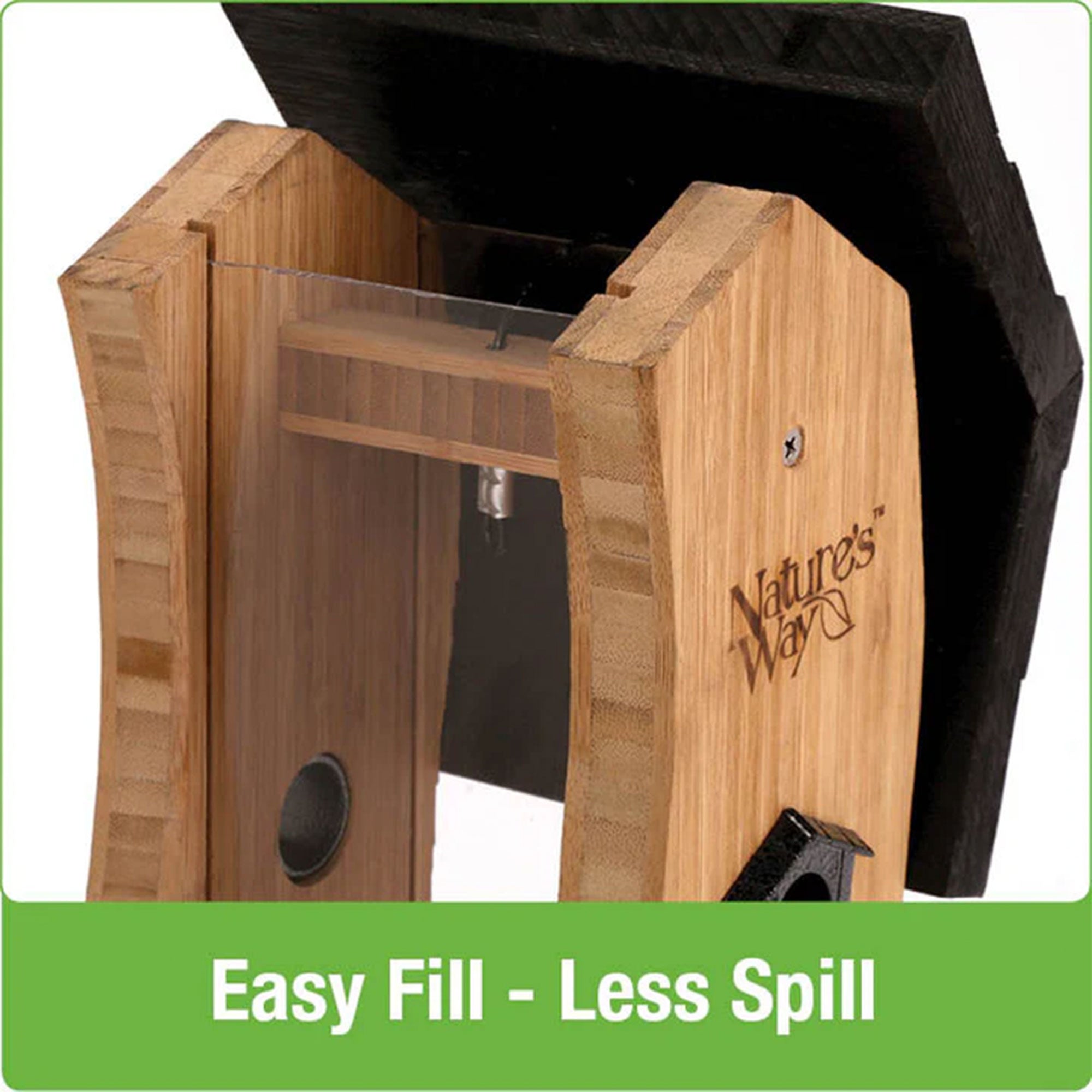 Nature's Way 2 Pack Bamboo Bird Feeder with Removable Fresh Seed Tray for Birds - VMInnovations