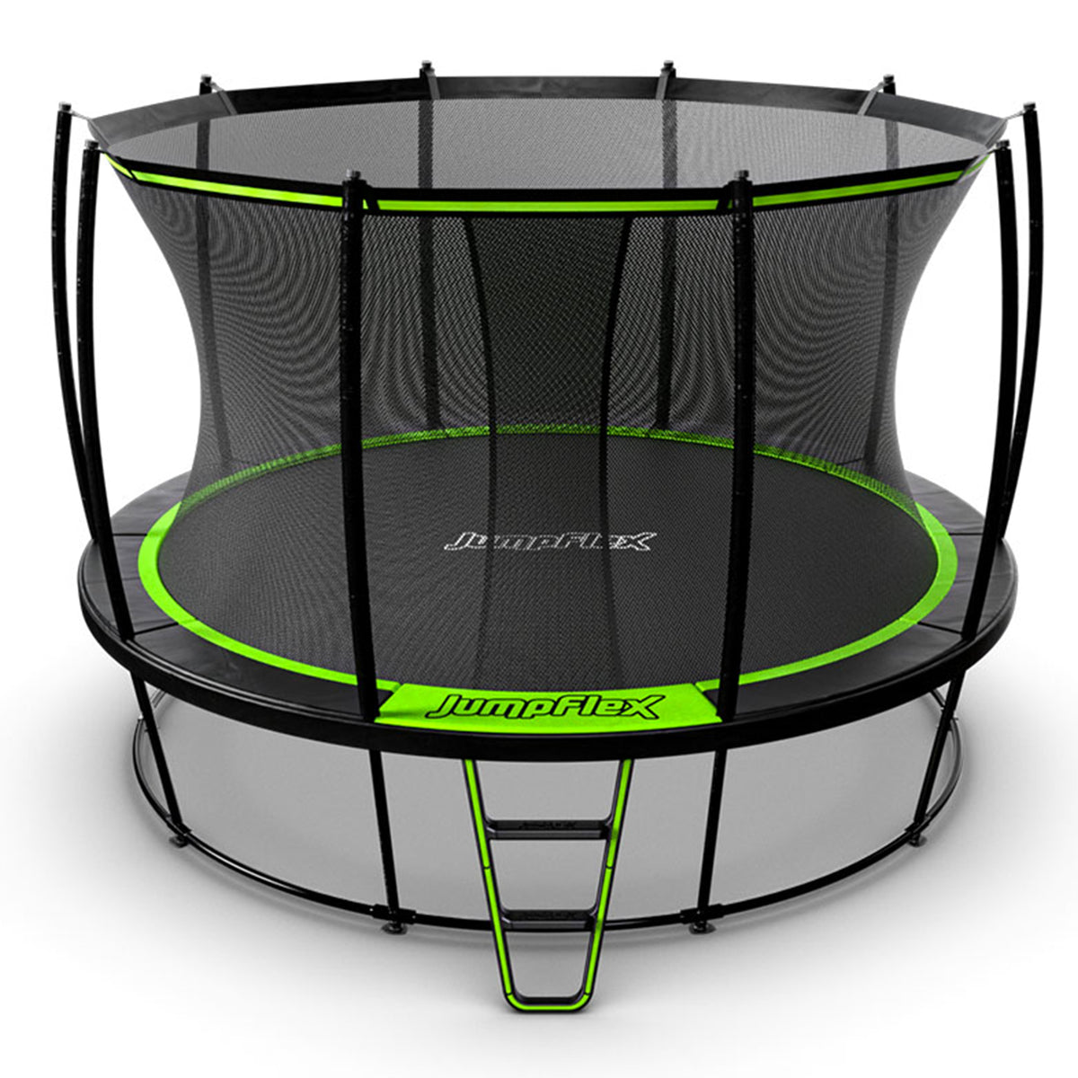 JumpFlex HERO 12' Trampoline for Kids Outdoor Play Equipment with Net & Ladder