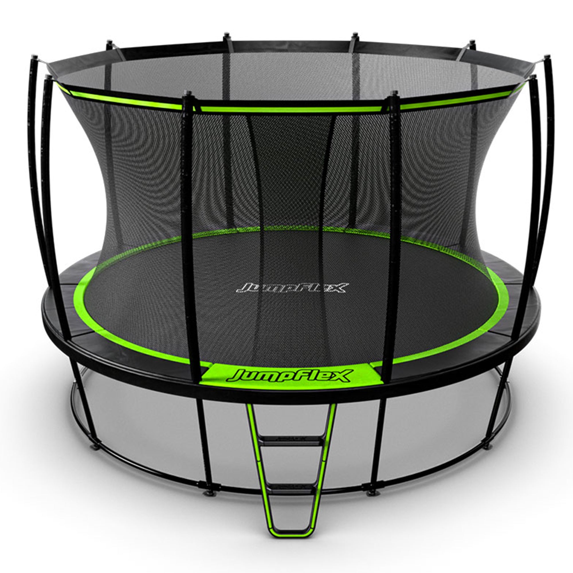 JumpFlex HERO 12' Trampoline for Kids Outdoor Play Equipment with Net & Ladder