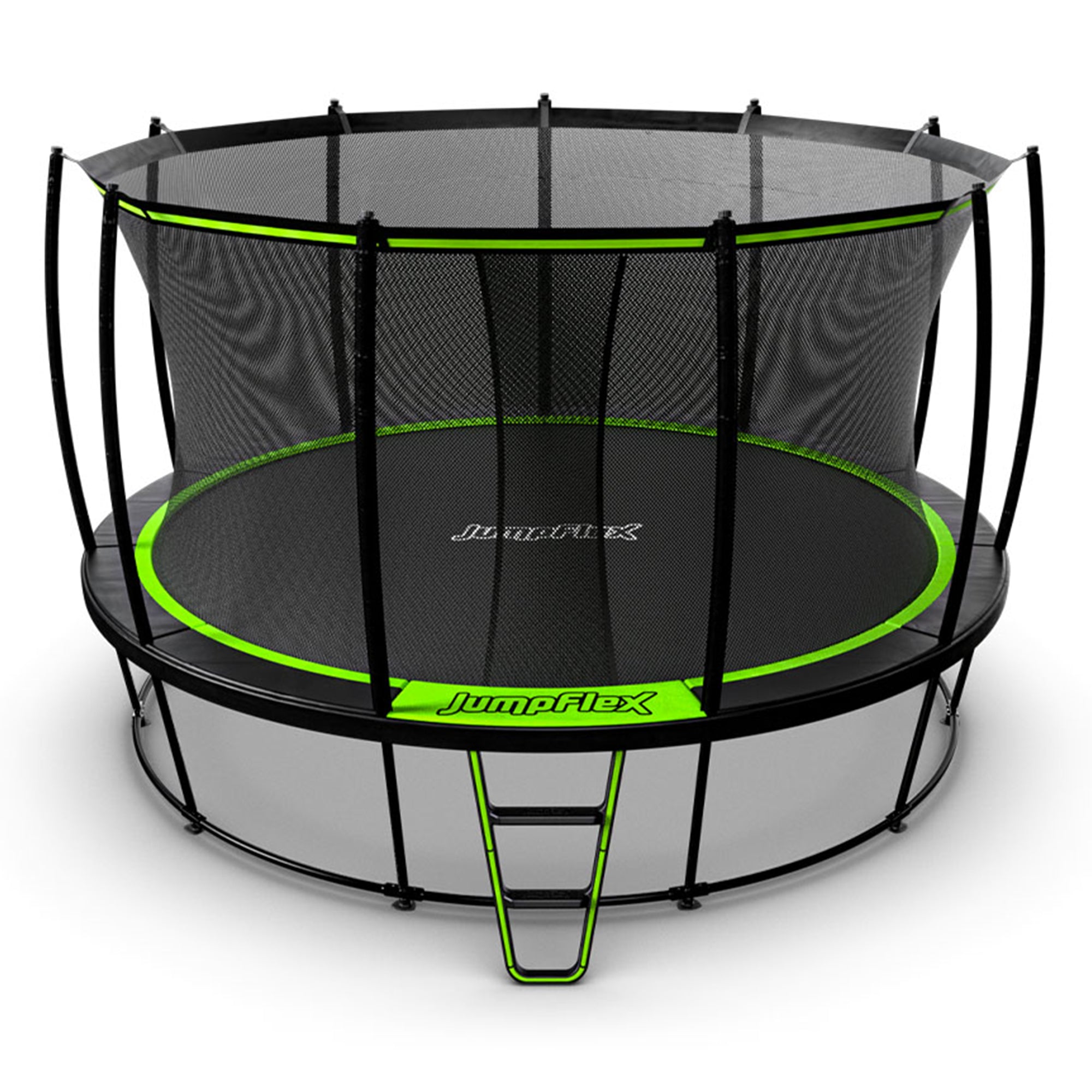 JumpFlex HERO 14' Trampoline for Kids Outdoor Play Equipment with Net & Ladder