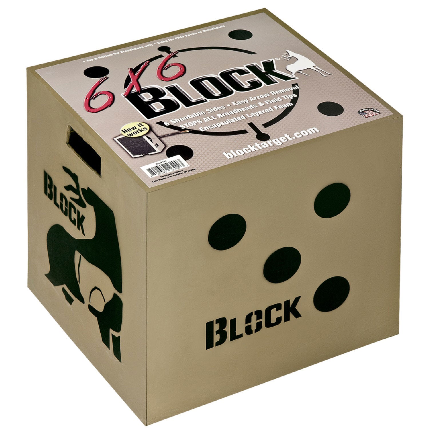 Block Targets B56700 6 Sided Arrow Archery Target with PolyFusion Technology - VMInnovations