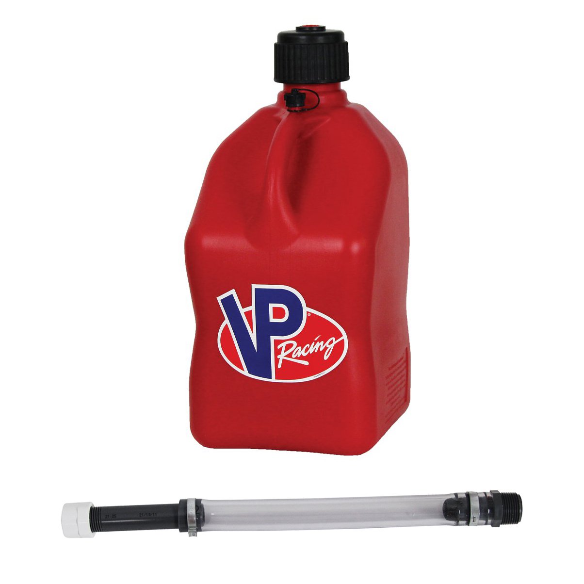 VP Racing Fuels 2 Jug Storage Rack and 5.5 Gal Motorsport Liquid Jug & Hose 2 Pack