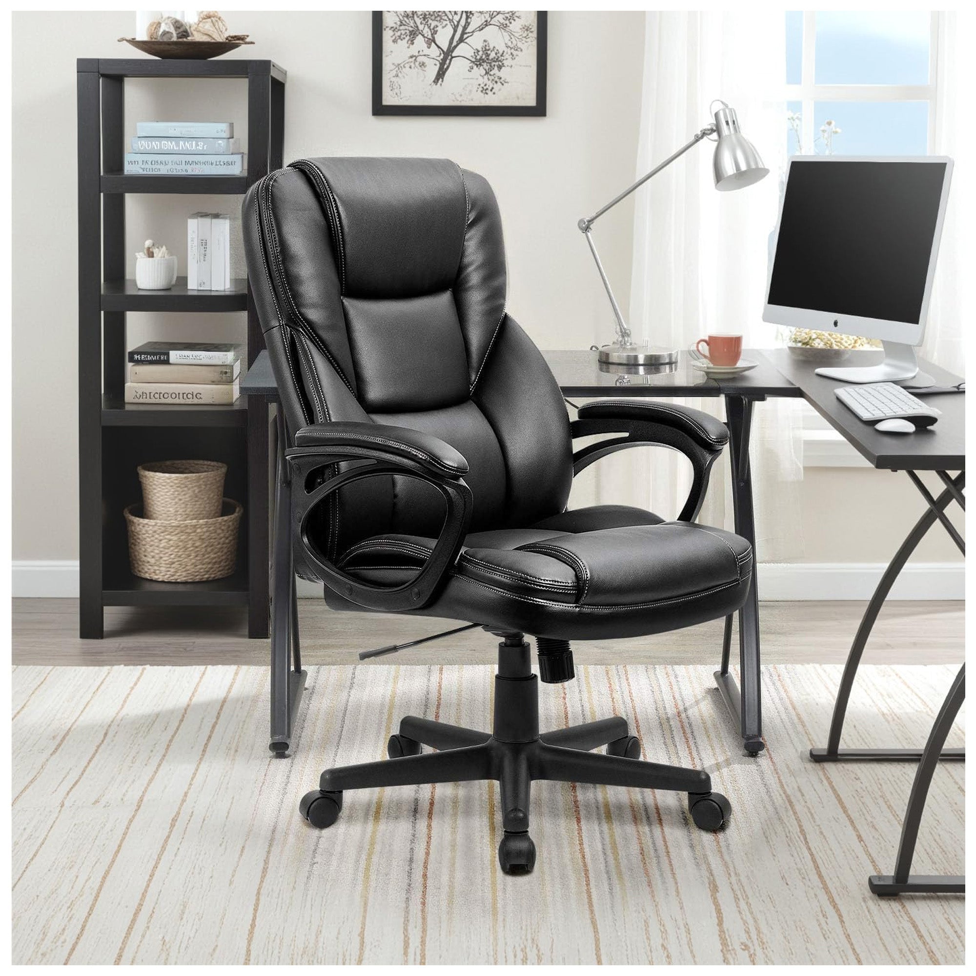 Furmax Office Chair High Back Adjustable Supportive Swivel Seat, Black(Open Box) - VMInnovations