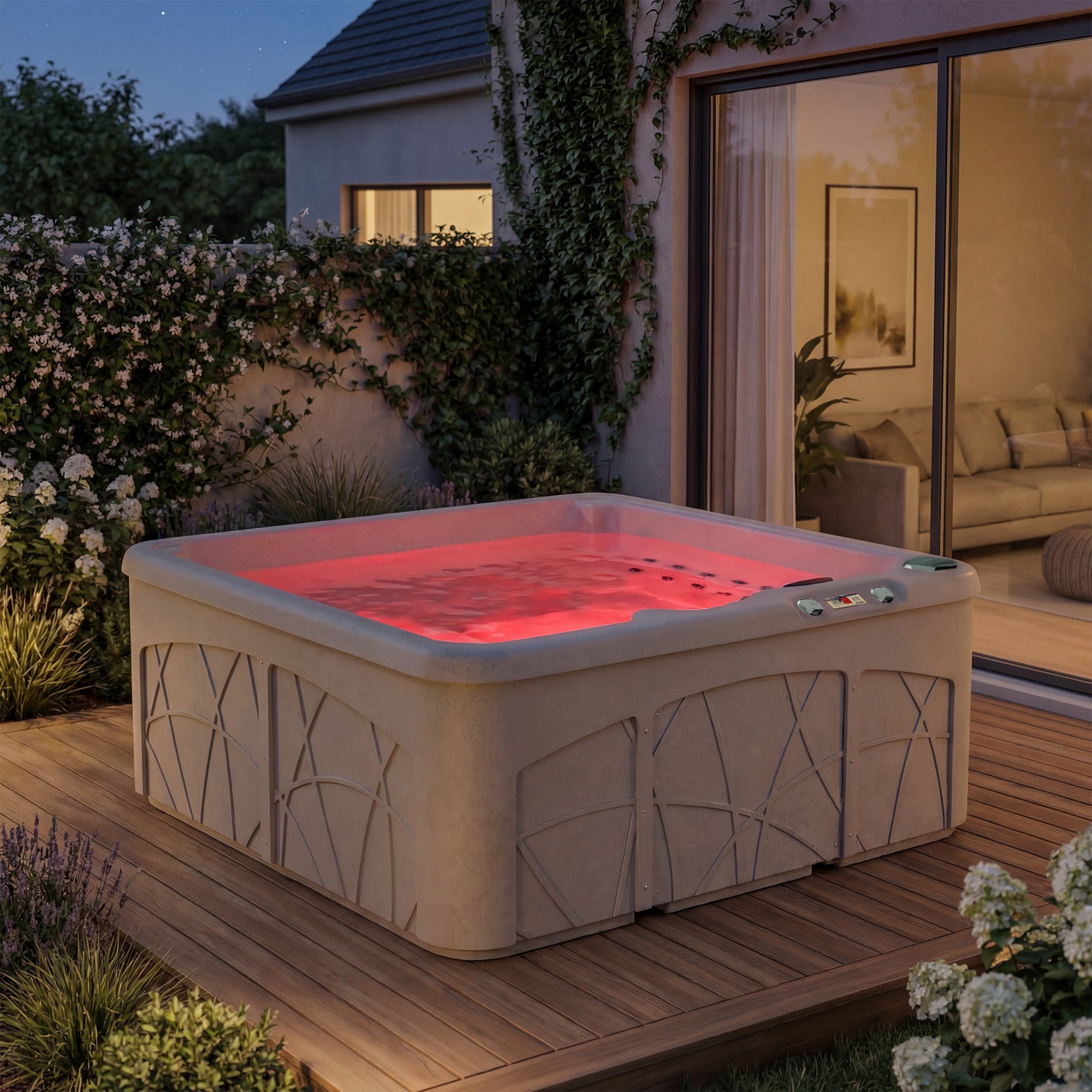 Lifesmart Spas 5 Person Plug and Play 28 Jet LED Hot Tub, LS350DX(For Parts)